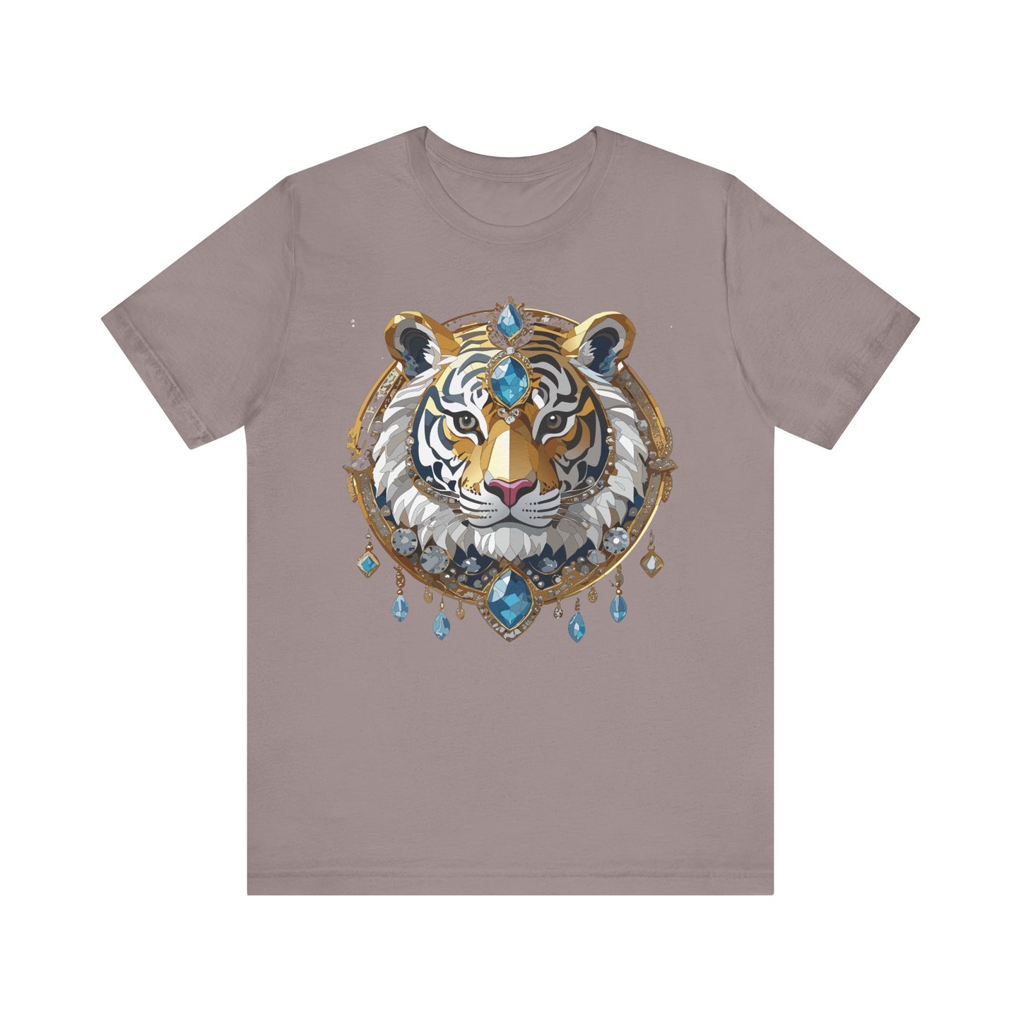 Animal Shirt, Shirt with Animal, Tee Shirt with Gold Animal Medal, Shirt with Antique Animal Medallion