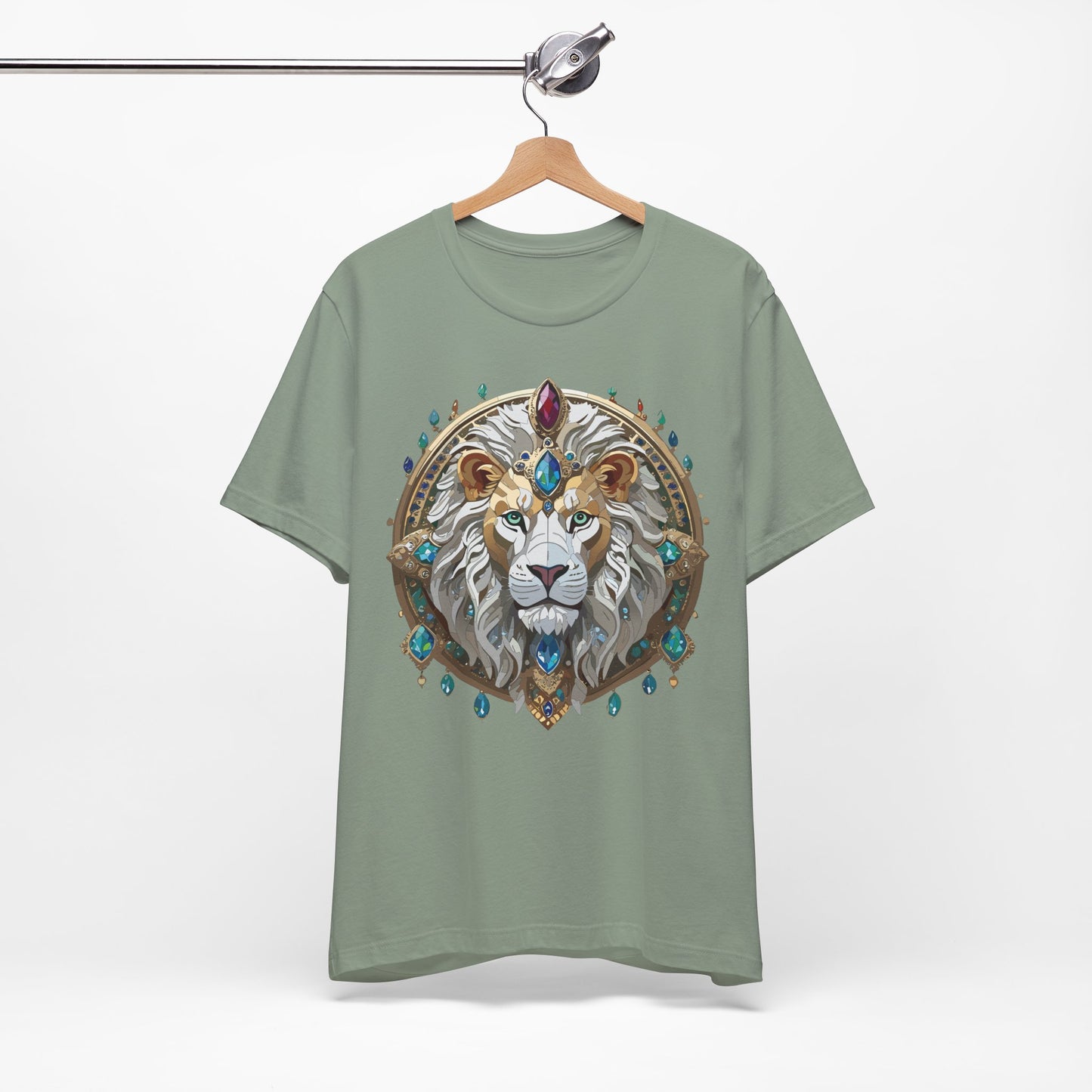 Animal Shirt, Shirt with Animal, Tee Shirt with Gold Animal Medal, Shirt with Antique Animal Medallion