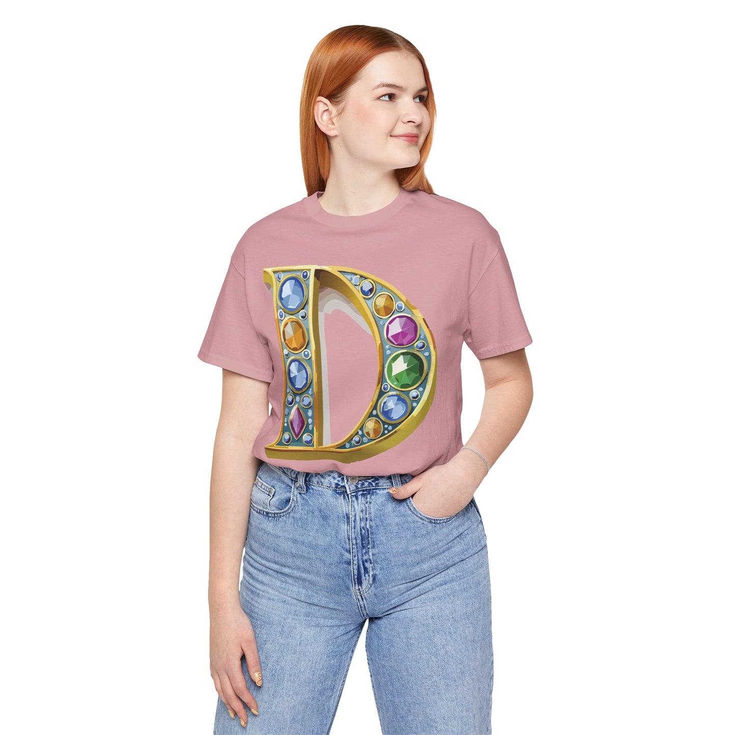 Letter Shirt, Shirt with Letters, Tee Shirt with Gold Letter, Shirt with Antique Letters