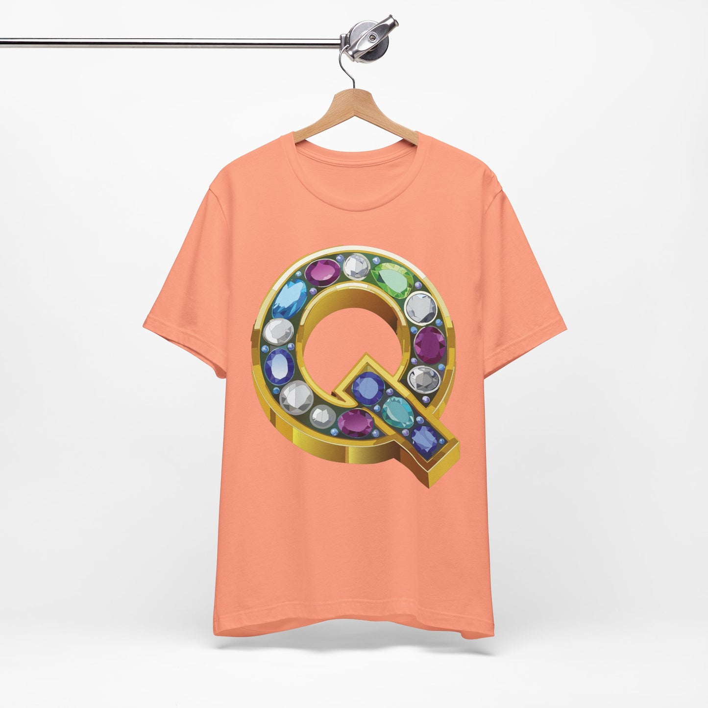 Letter Shirt, Shirt with Letters, Tee Shirt with Gold Letter, Shirt with Antique Letters
