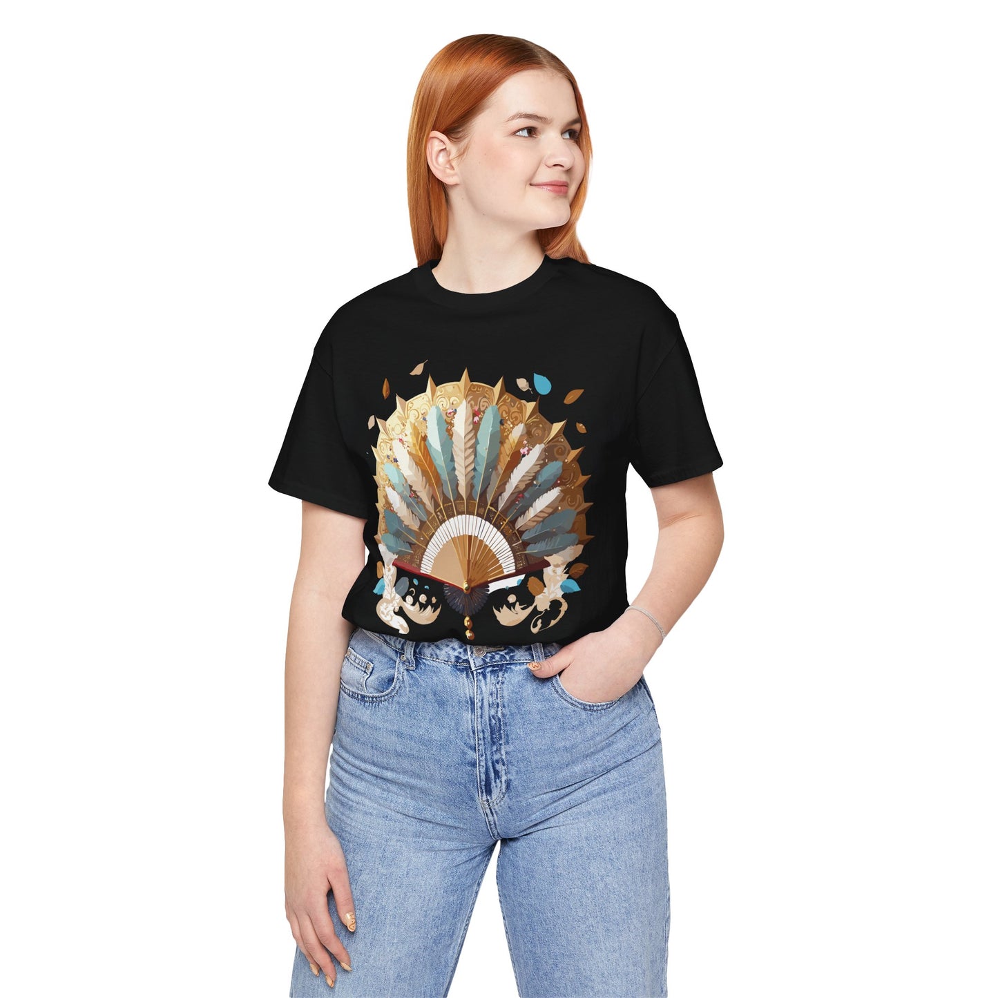 Fan shirt, Shirt with Fan, Tee Shirt with Gold Blower