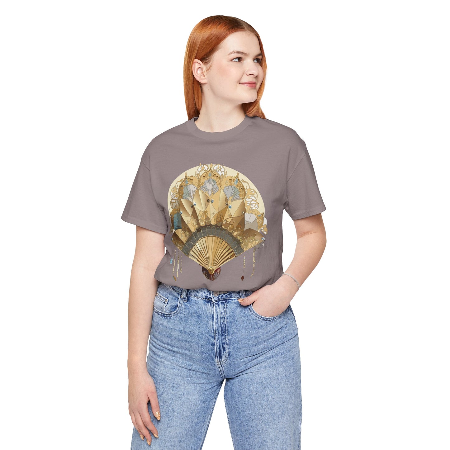 Fan shirt, Shirt with Fan, Tee Shirt with Gold Blower