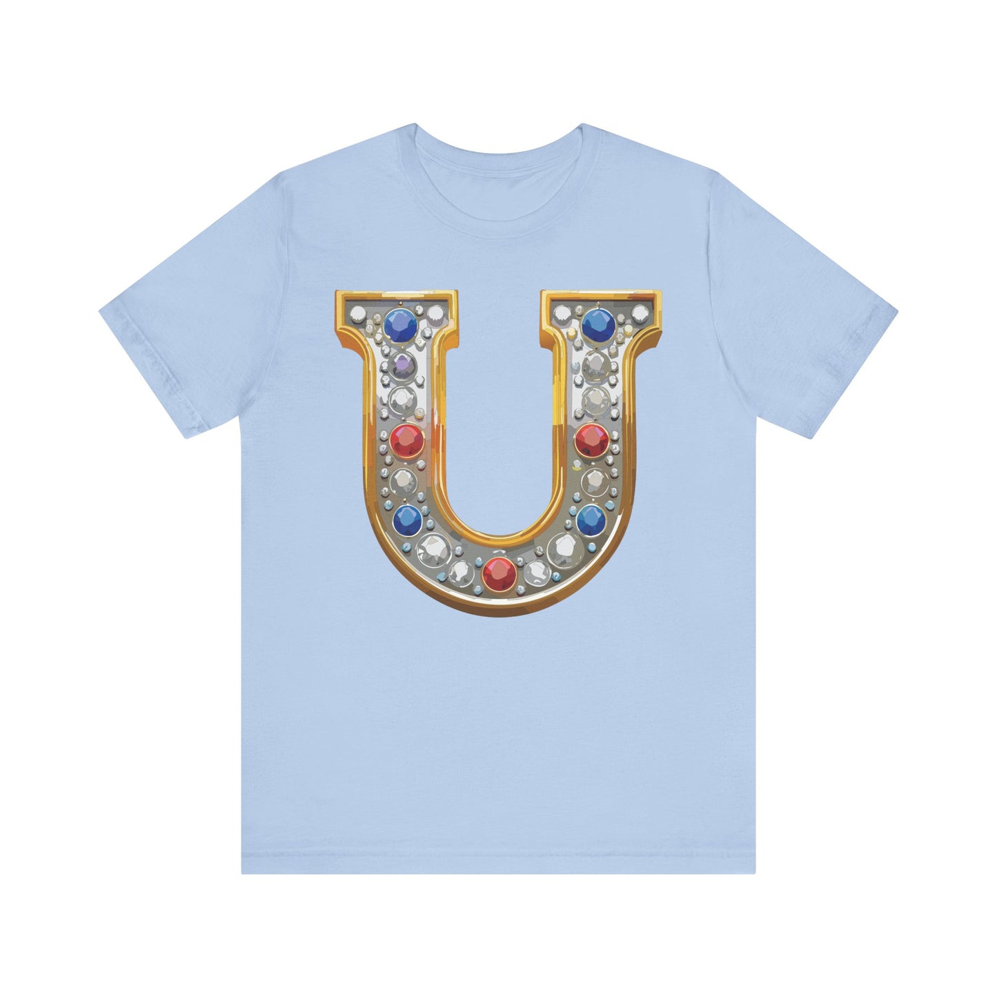 Letter Shirt, Shirt with Letters, Tee Shirt with Gold Letter, Shirt with Antique Letters