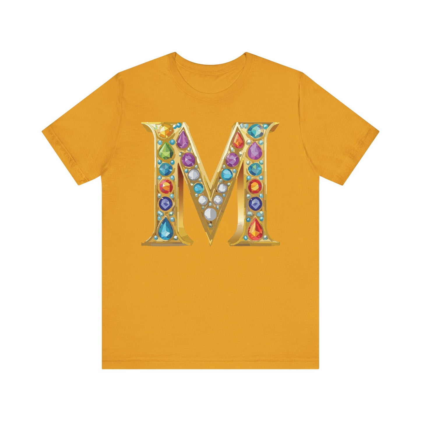 Letter Shirt, Shirt with Letters, Tee Shirt with Gold Letter, Shirt with Antique Letters