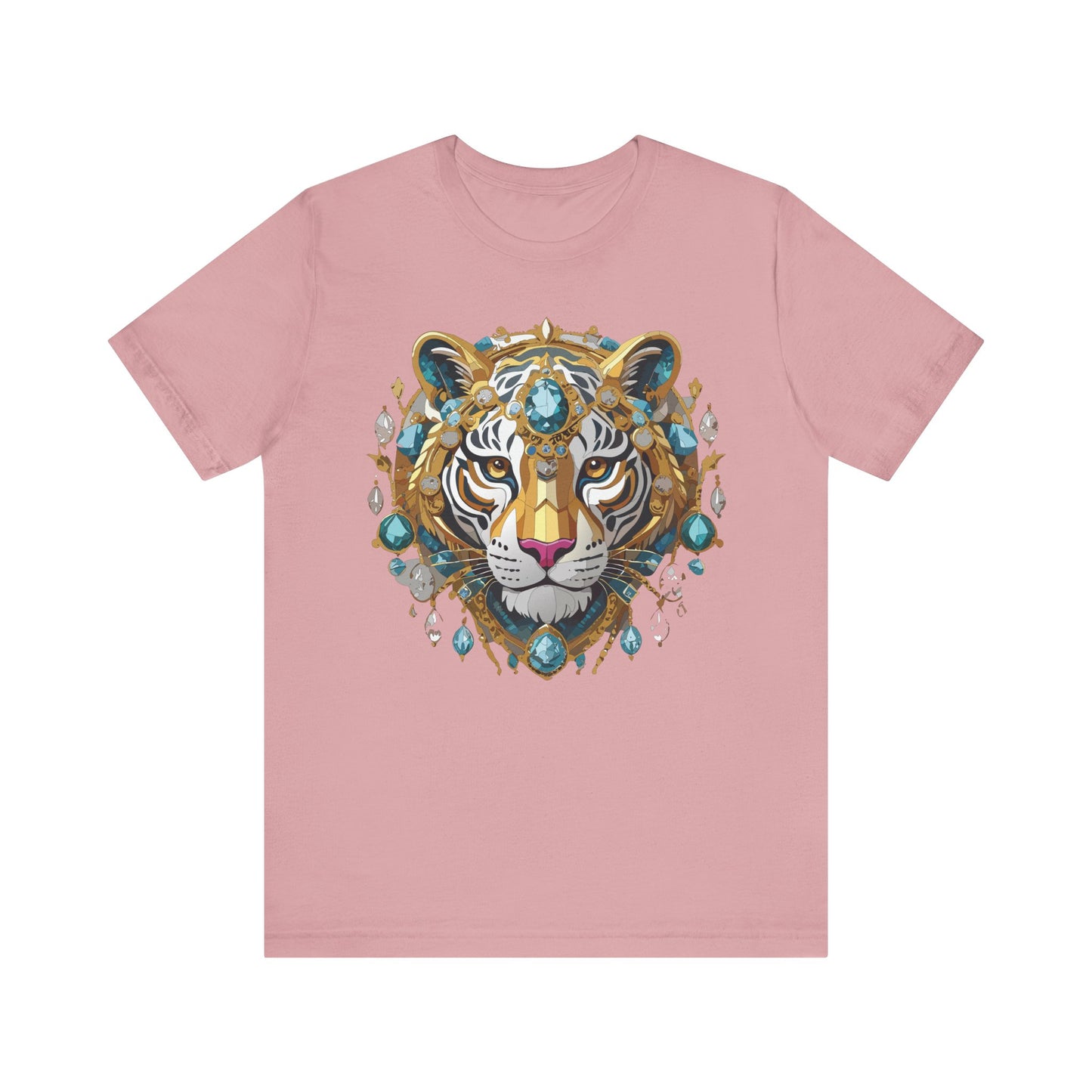 Animal Shirt, Shirt with Animal, Tee Shirt with Gold Animal Medal, Shirt with Antique Animal Medallion
