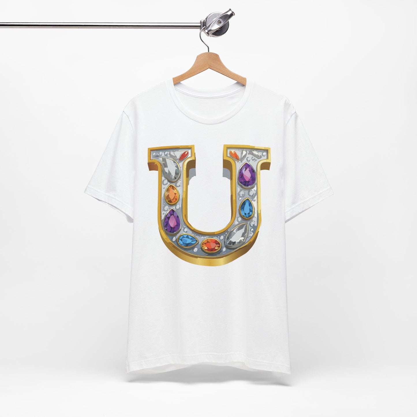 Letter Shirt, Shirt with Letters, Tee Shirt with Gold Letter, Shirt with Antique Letters