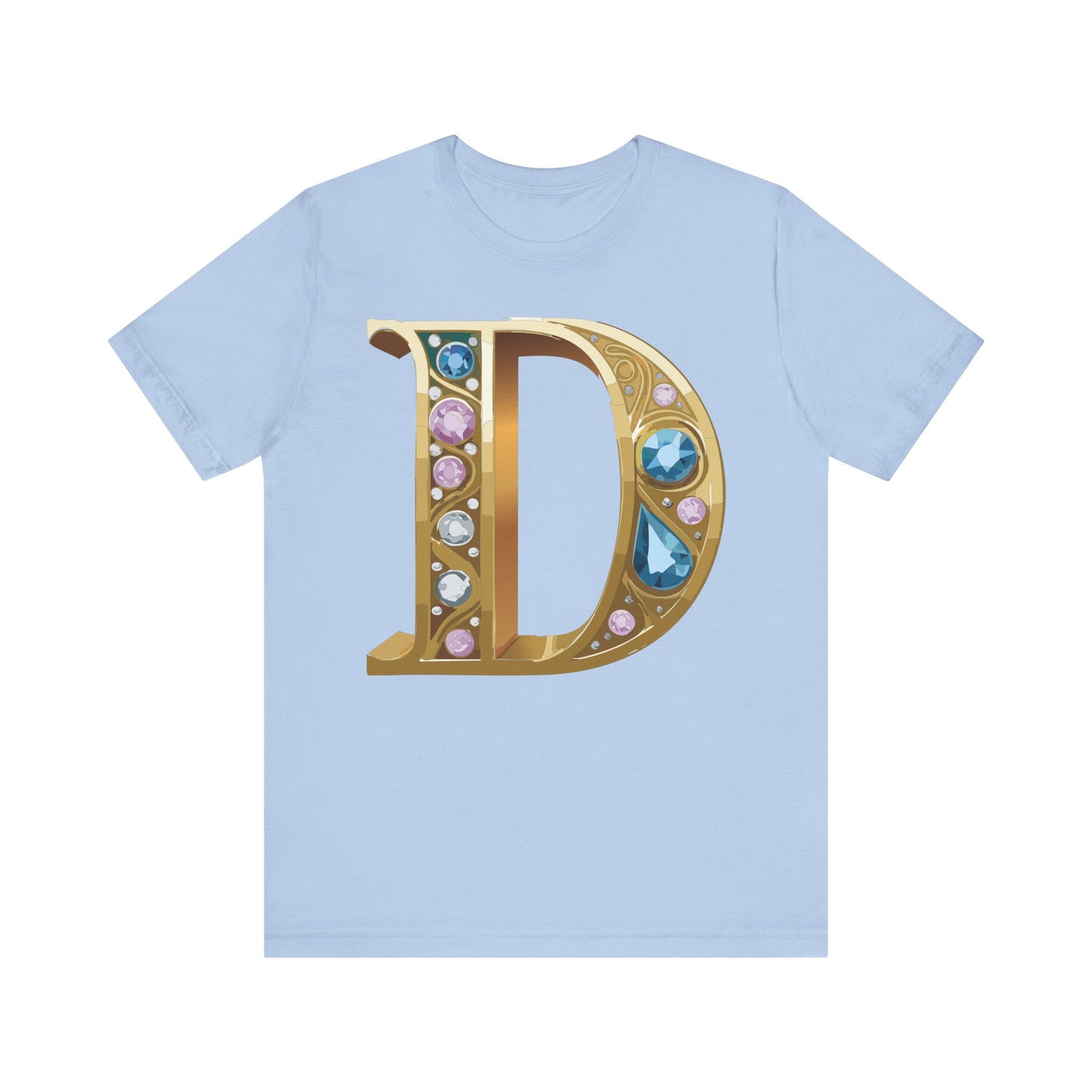 Letter Shirt, Shirt with Letters, Tee Shirt with Gold Letter, Shirt with Antique Letters