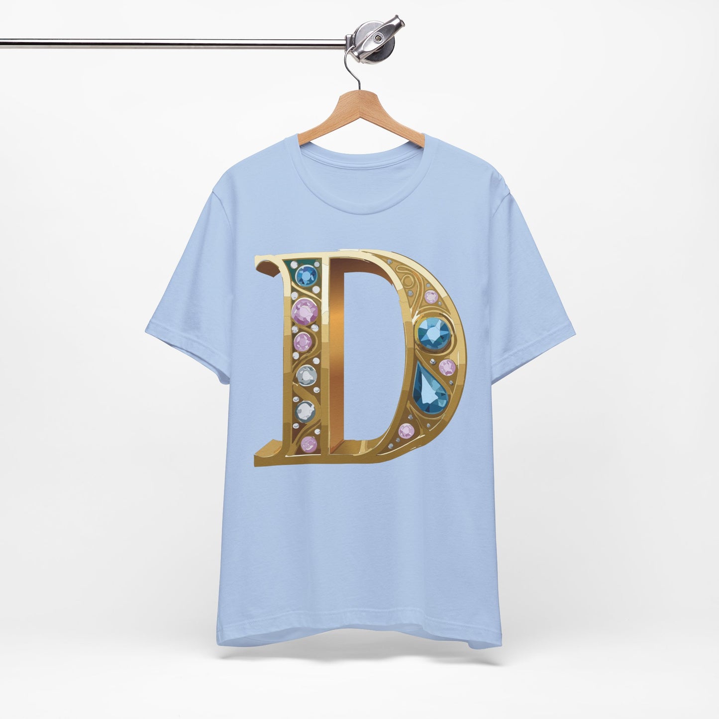 Letter Shirt, Shirt with Letters, Tee Shirt with Gold Letter, Shirt with Antique Letters