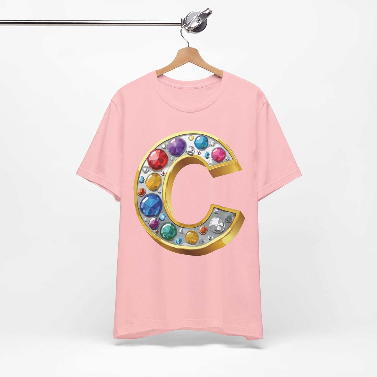 Letter Shirt, Shirt with Letters, Tee Shirt with Gold Letter, Shirt with Antique Letters
