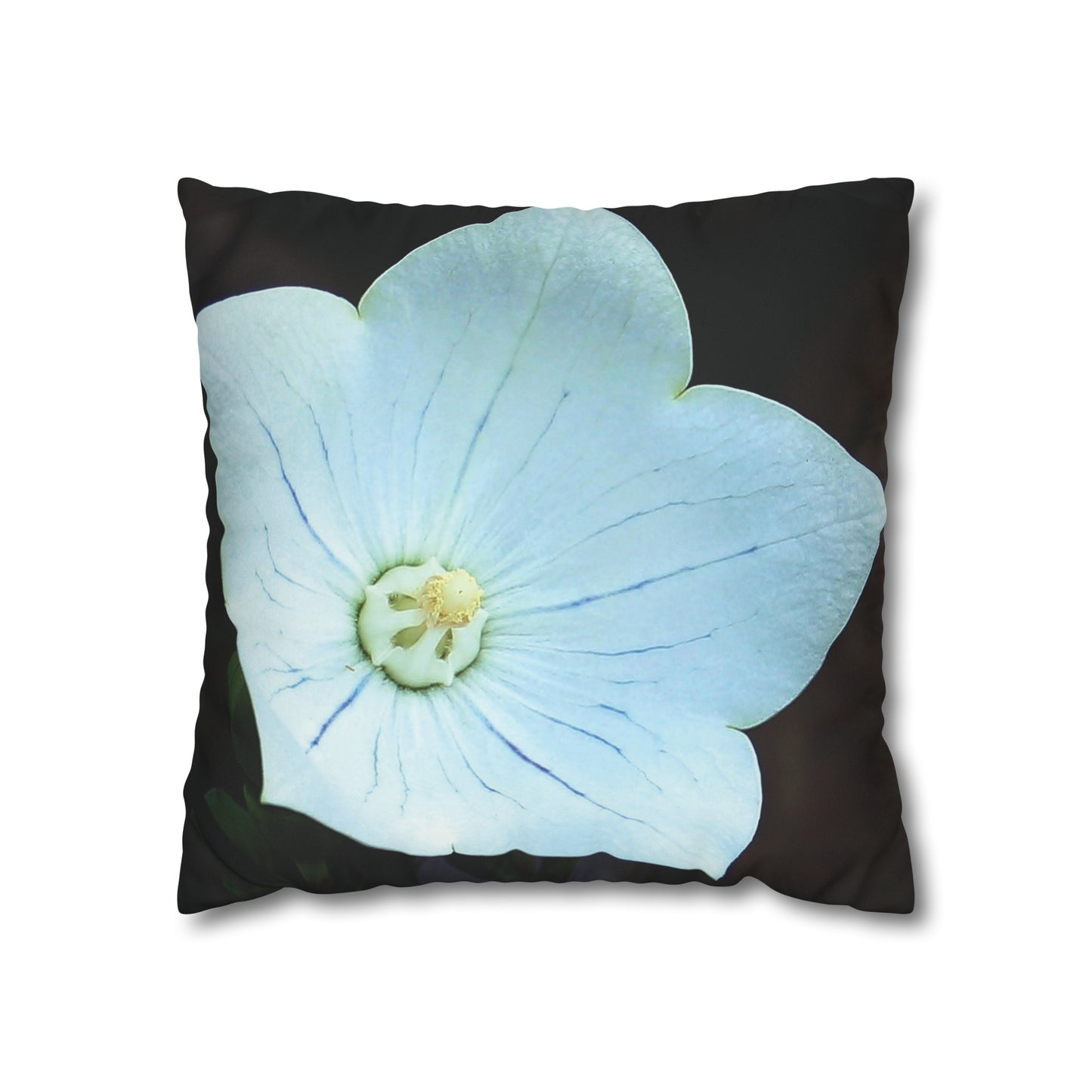 Floral Faux Suede Square Pillowcase