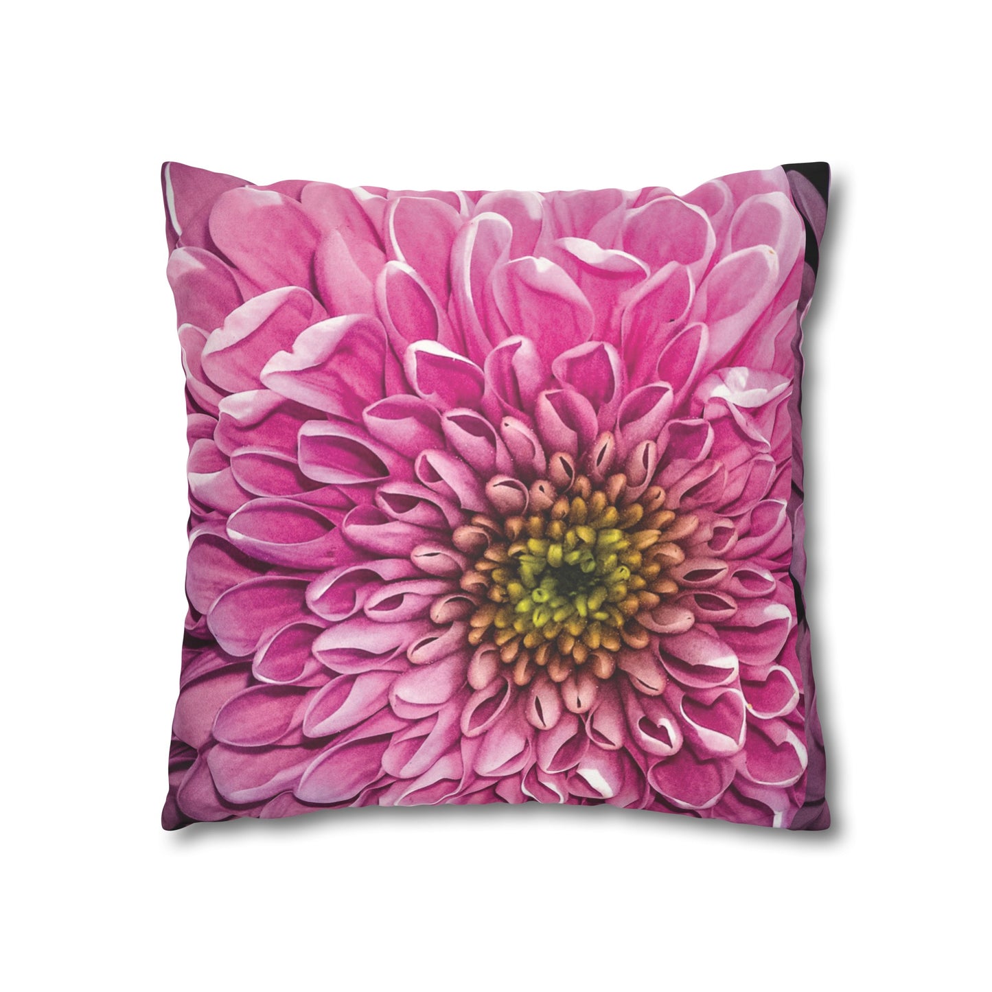 Floral Faux Suede Square Pillowcase