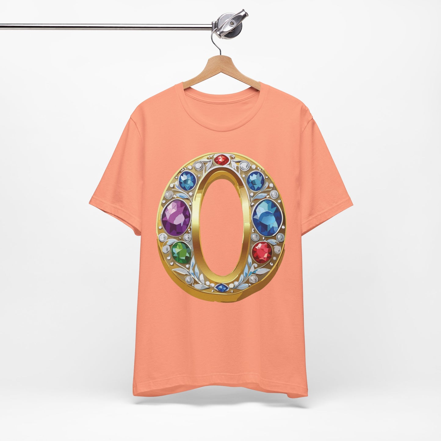 Letter Shirt, Shirt with Letters, Tee Shirt with Gold Letter, Shirt with Antique Letters