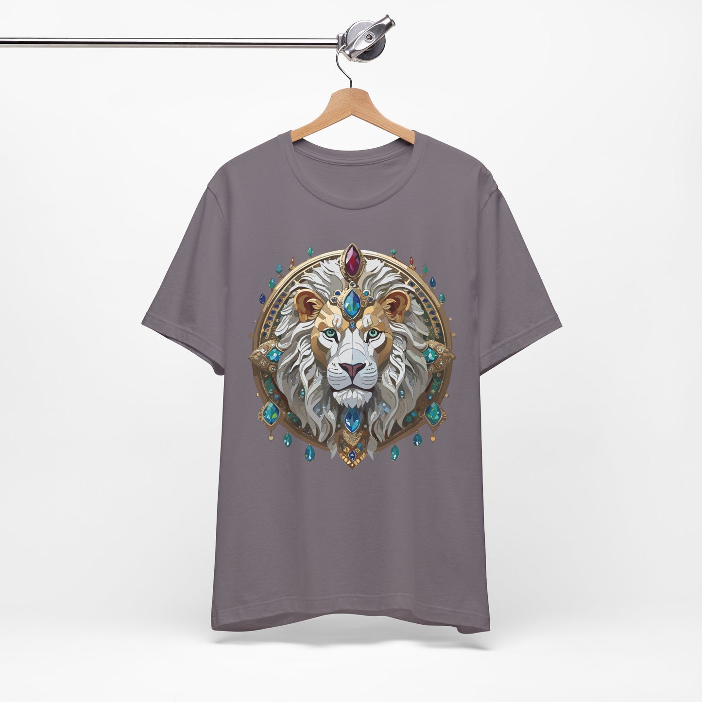 Animal Shirt, Shirt with Animal, Tee Shirt with Gold Animal Medal, Shirt with Antique Animal Medallion