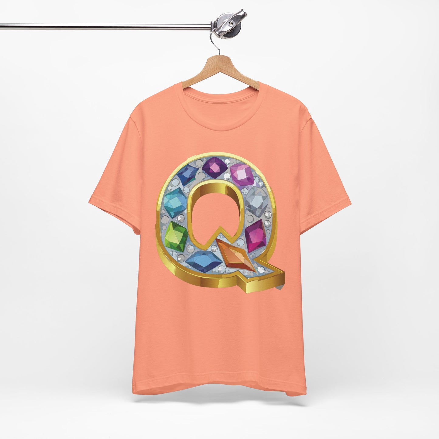 Letter Shirt, Shirt with Letters, Tee Shirt with Gold Letter, Shirt with Antique Letters