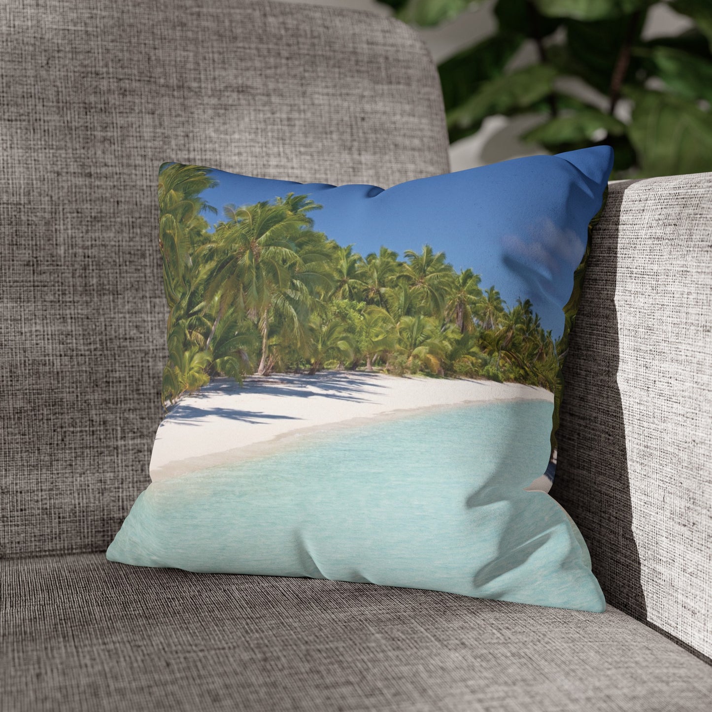 Beach Faux Suede Square Pillowcase