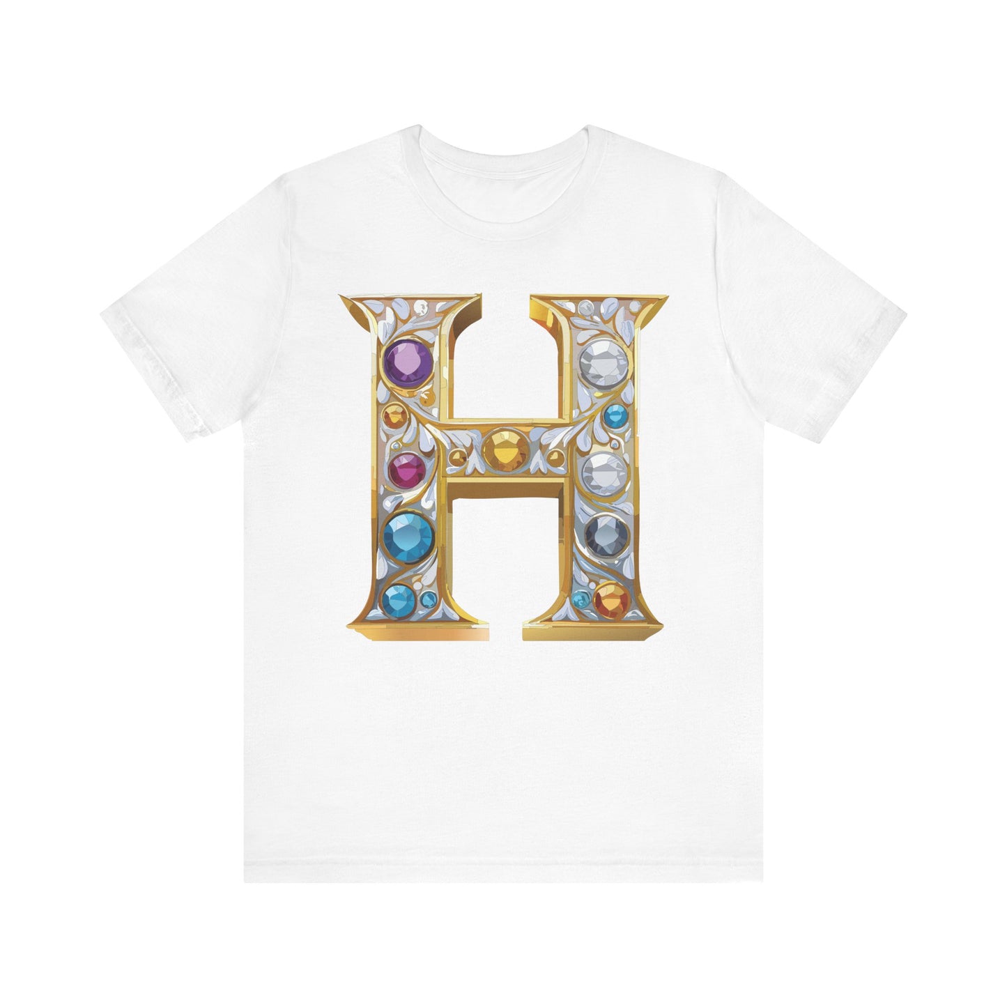 Letter Shirt, Shirt with Letters, Tee Shirt with Gold Letter, Shirt with Antique Letters