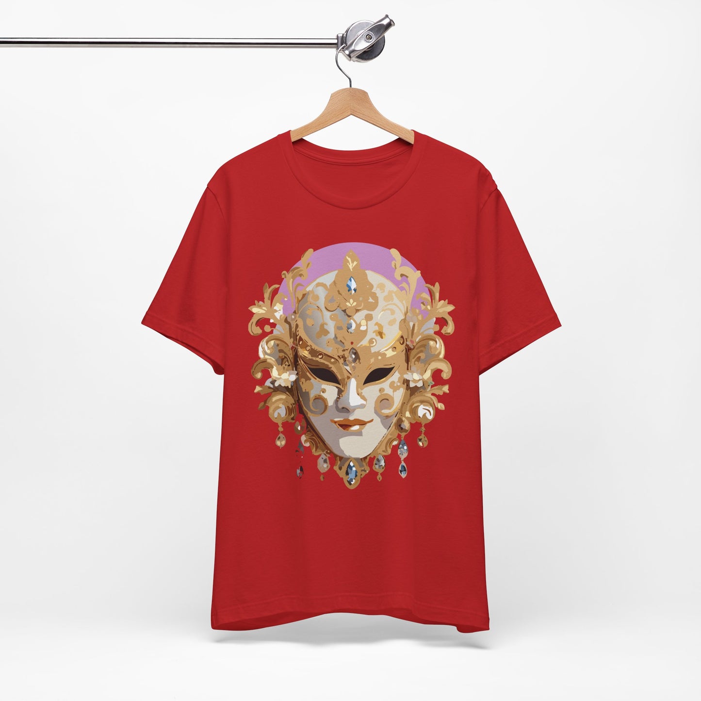Mask Shirt, Shirt with Mask, Tee Shirt with Gold Face