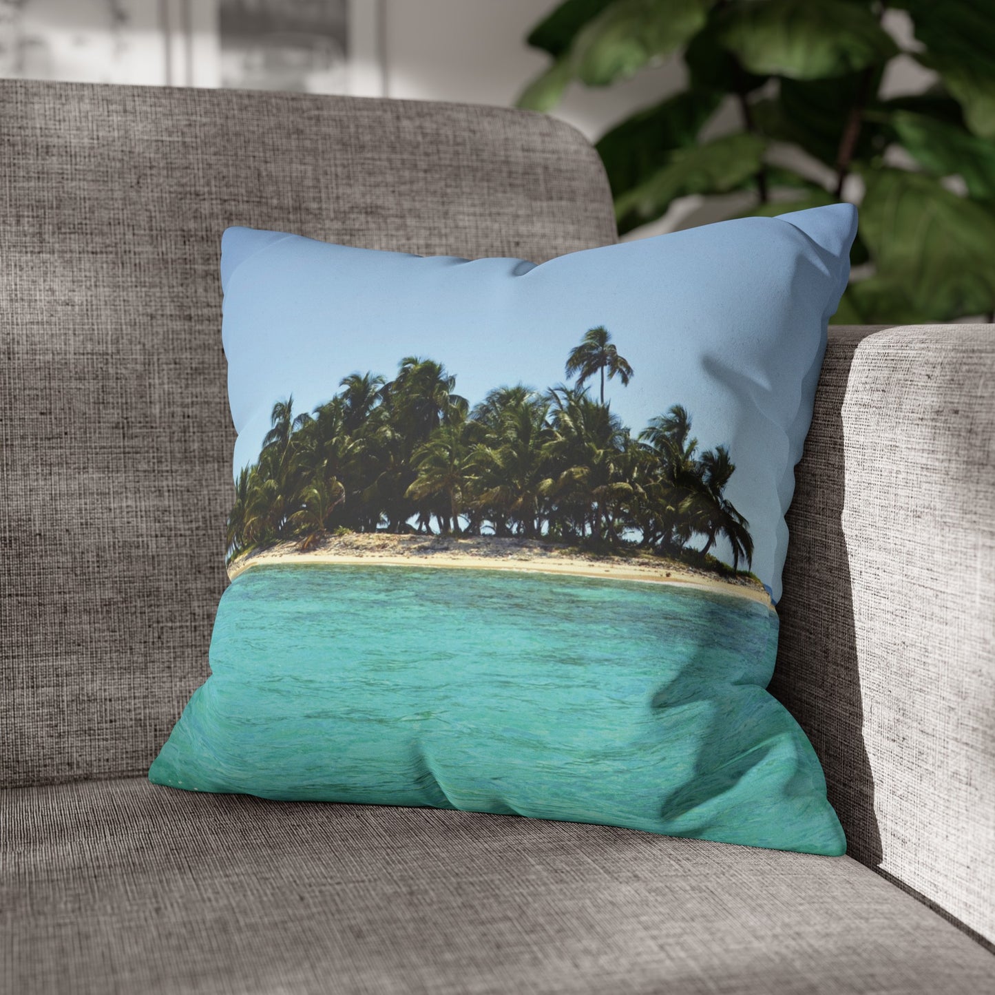 Beach Faux Suede Square Pillowcase