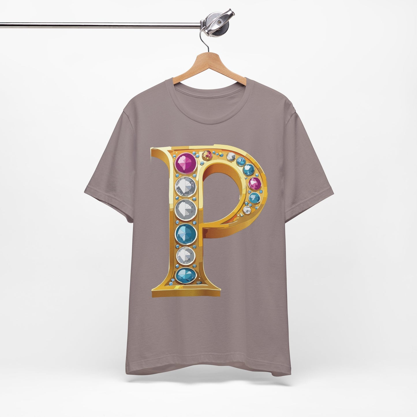 Letter Shirt, Shirt with Letters, Tee Shirt with Gold Letter, Shirt with Antique Letters