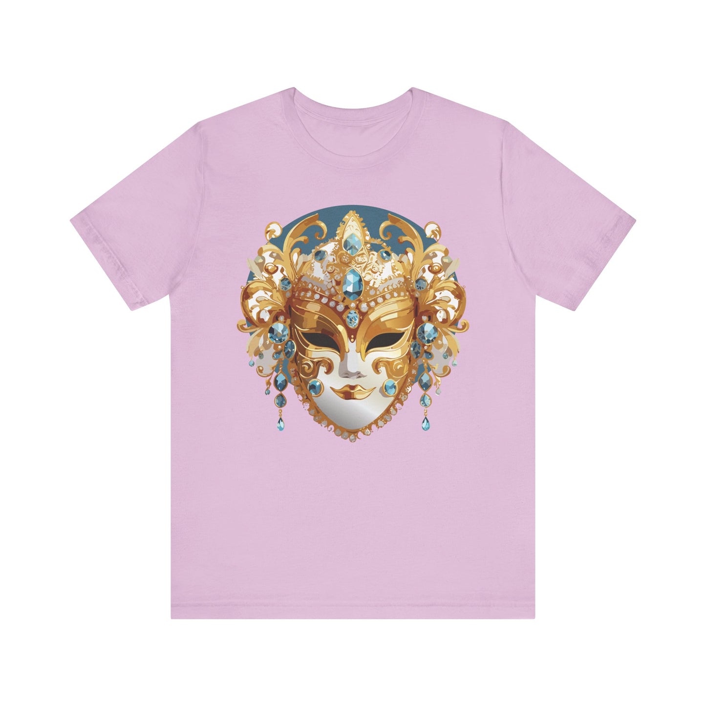Mask Shirt, Shirt with Mask, Tee Shirt with Gold Face