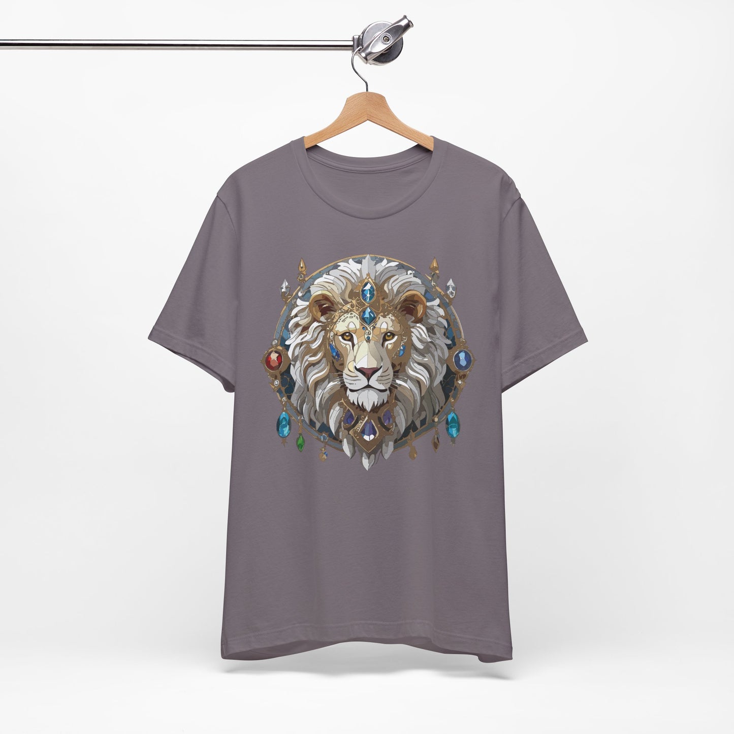 Animal Shirt, Shirt with Animal, Tee Shirt with Gold Animal Medal, Shirt with Antique Animal Medallion