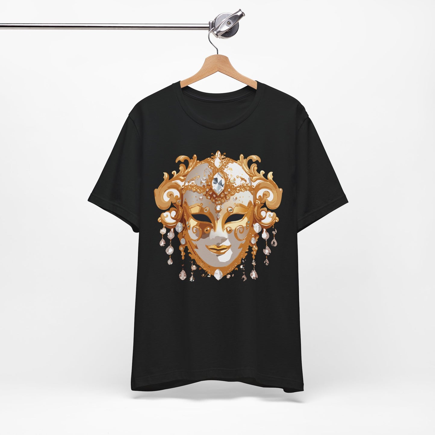 Mask Shirt, Shirt with Mask, Tee Shirt with Gold Face
