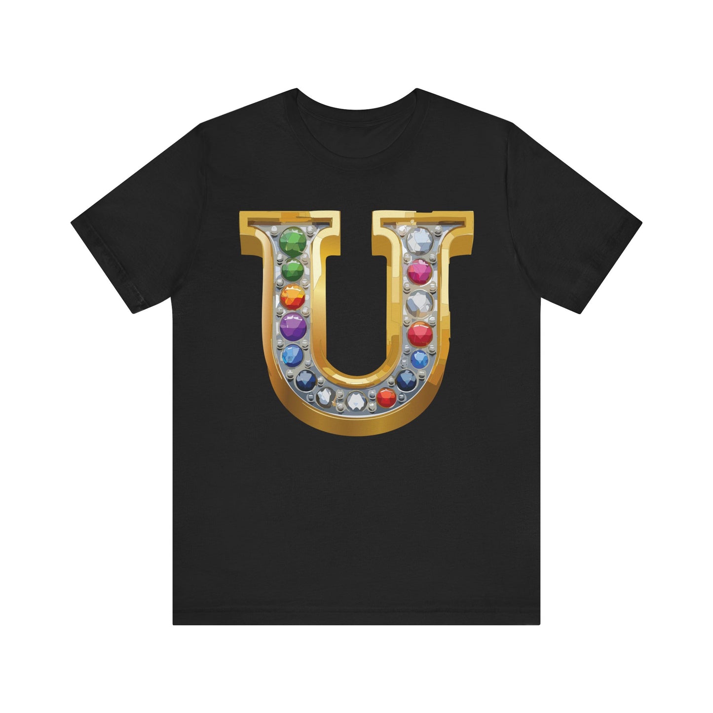 Letter Shirt, Shirt with Letters, Tee Shirt with Gold Letter, Shirt with Antique Letters