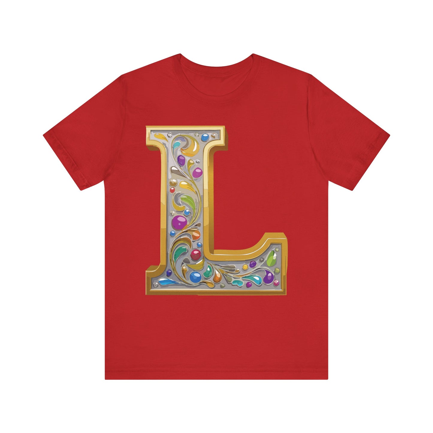 Letter Shirt, Shirt with Letters, Tee Shirt with Gold Letter, Shirt with Antique Letters