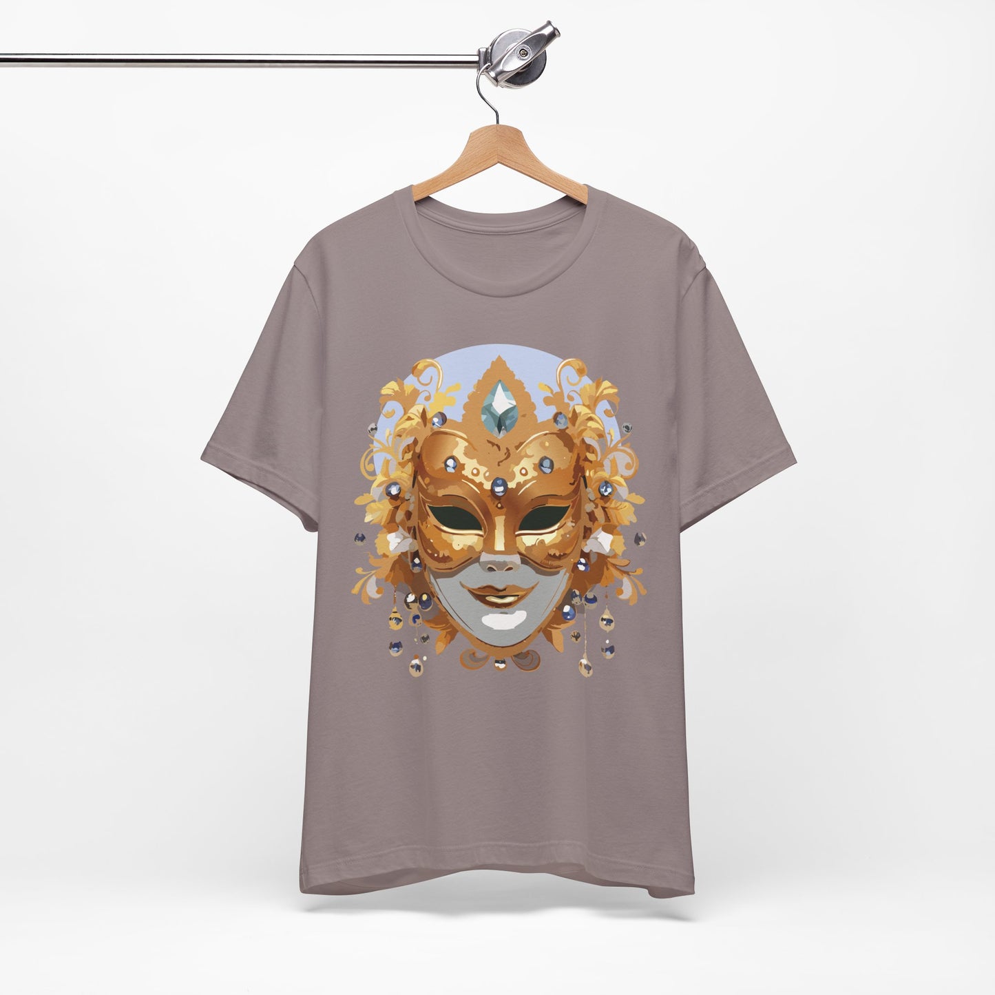 Mask Shirt, Shirt with Mask, Tee Shirt with Gold Face