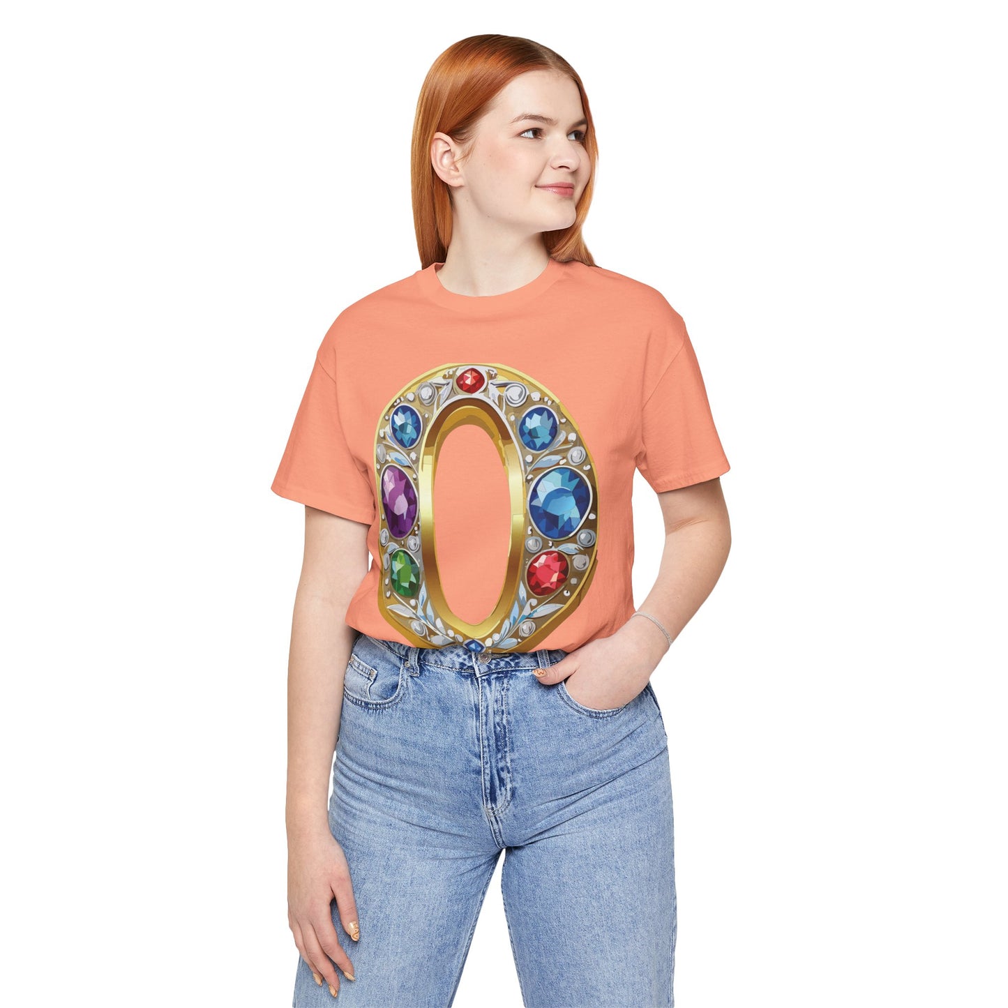 Letter Shirt, Shirt with Letters, Tee Shirt with Gold Letter, Shirt with Antique Letters