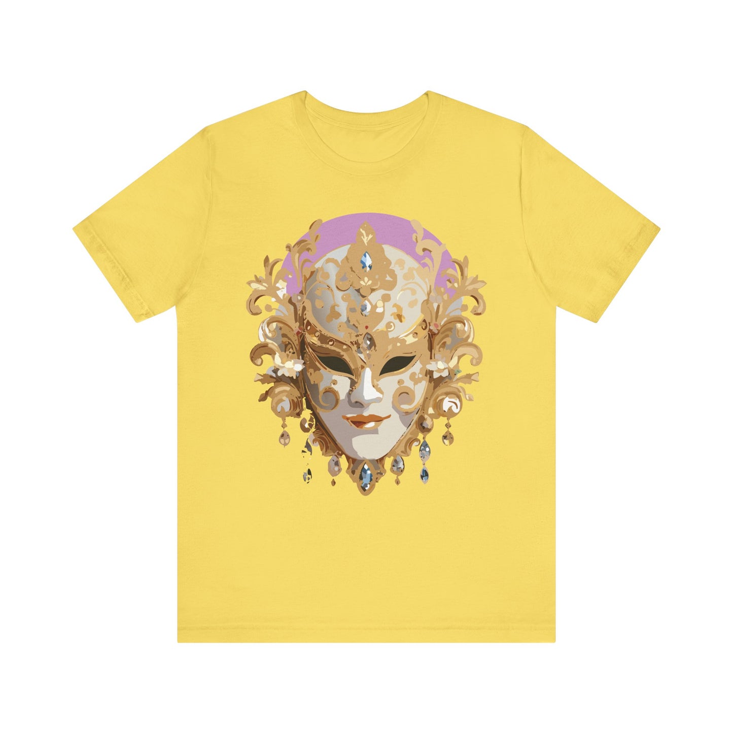 Mask Shirt, Shirt with Mask, Tee Shirt with Gold Face