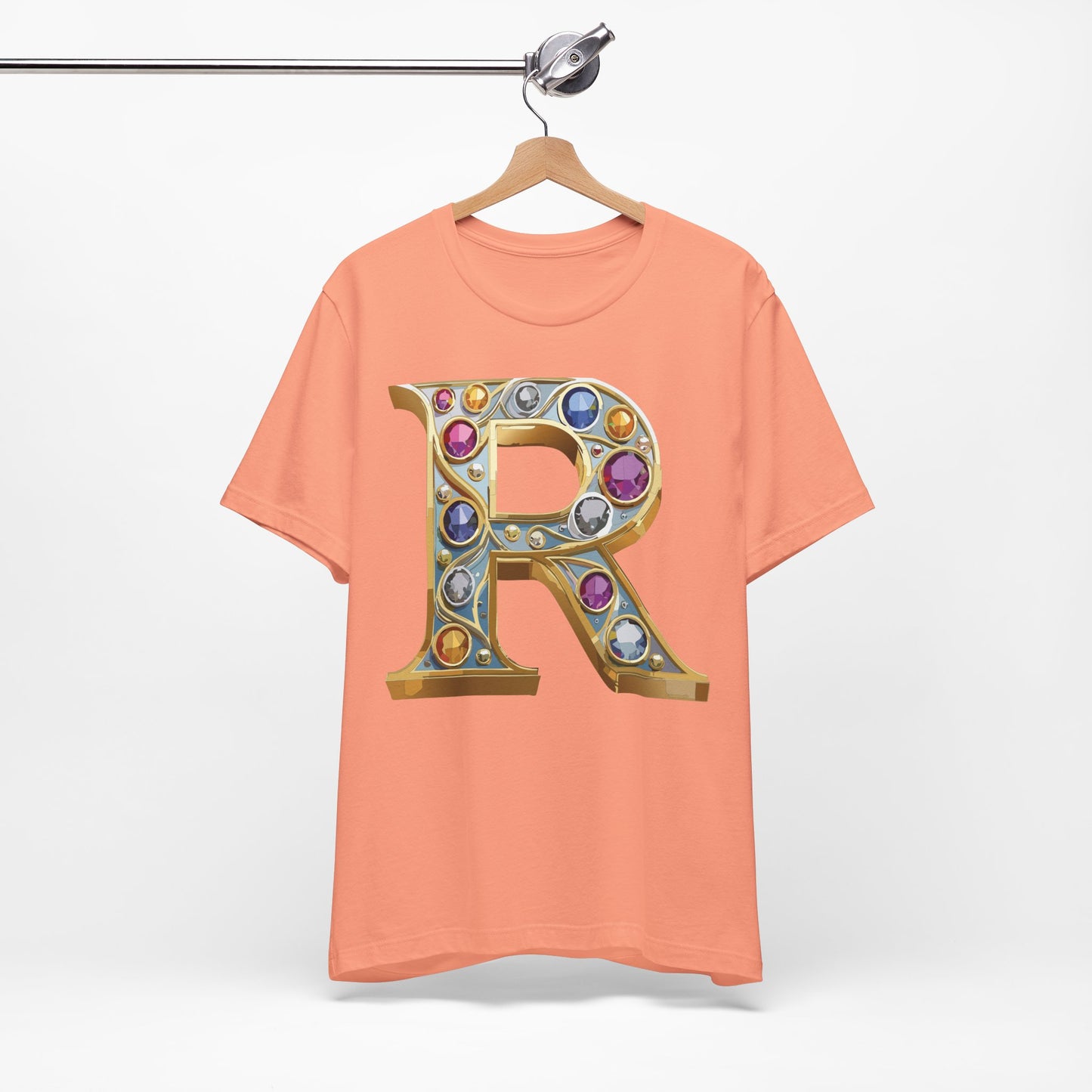 Letter Shirt, Shirt with Letters, Tee Shirt with Gold Letter, Shirt with Antique Letters
