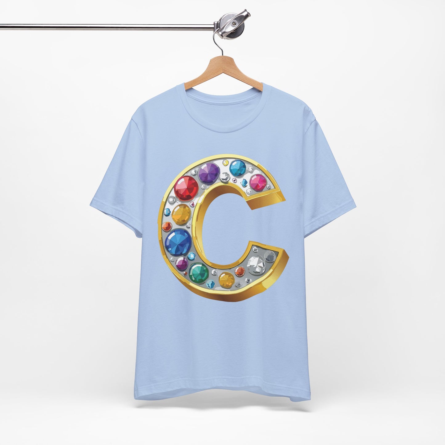 Letter Shirt, Shirt with Letters, Tee Shirt with Gold Letter, Shirt with Antique Letters
