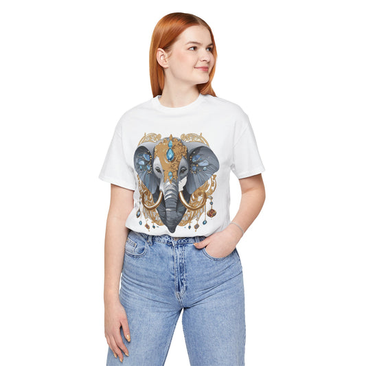Animal Shirt, Shirt with Animal, Tee Shirt with Gold Animal Medal, Shirt with Antique Animal Medallion