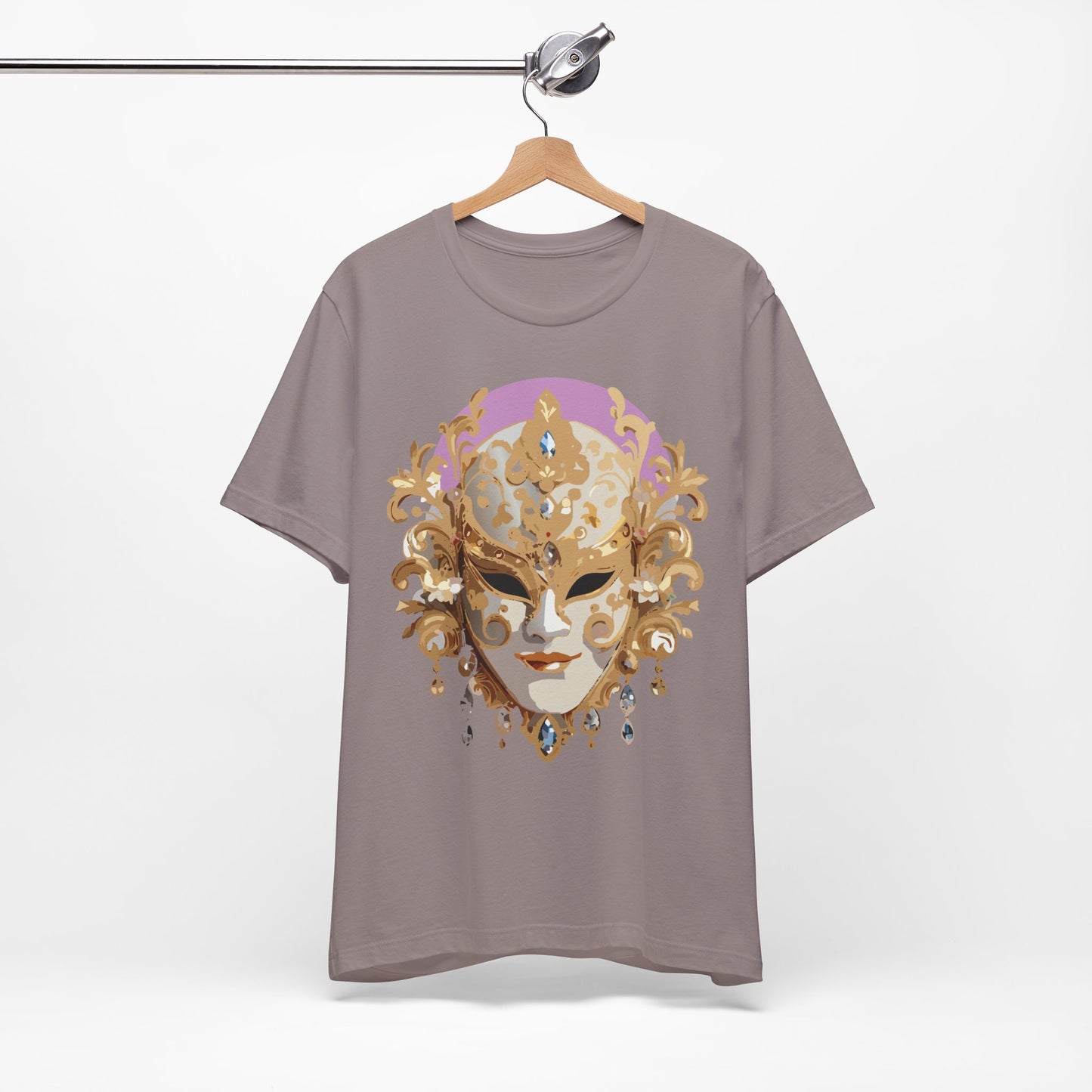 Mask Shirt, Shirt with Mask, Tee Shirt with Gold Face