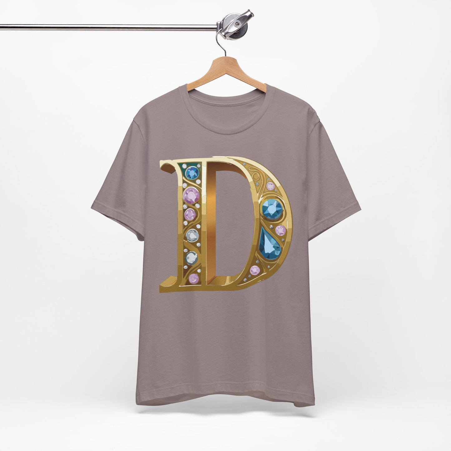Letter Shirt, Shirt with Letters, Tee Shirt with Gold Letter, Shirt with Antique Letters
