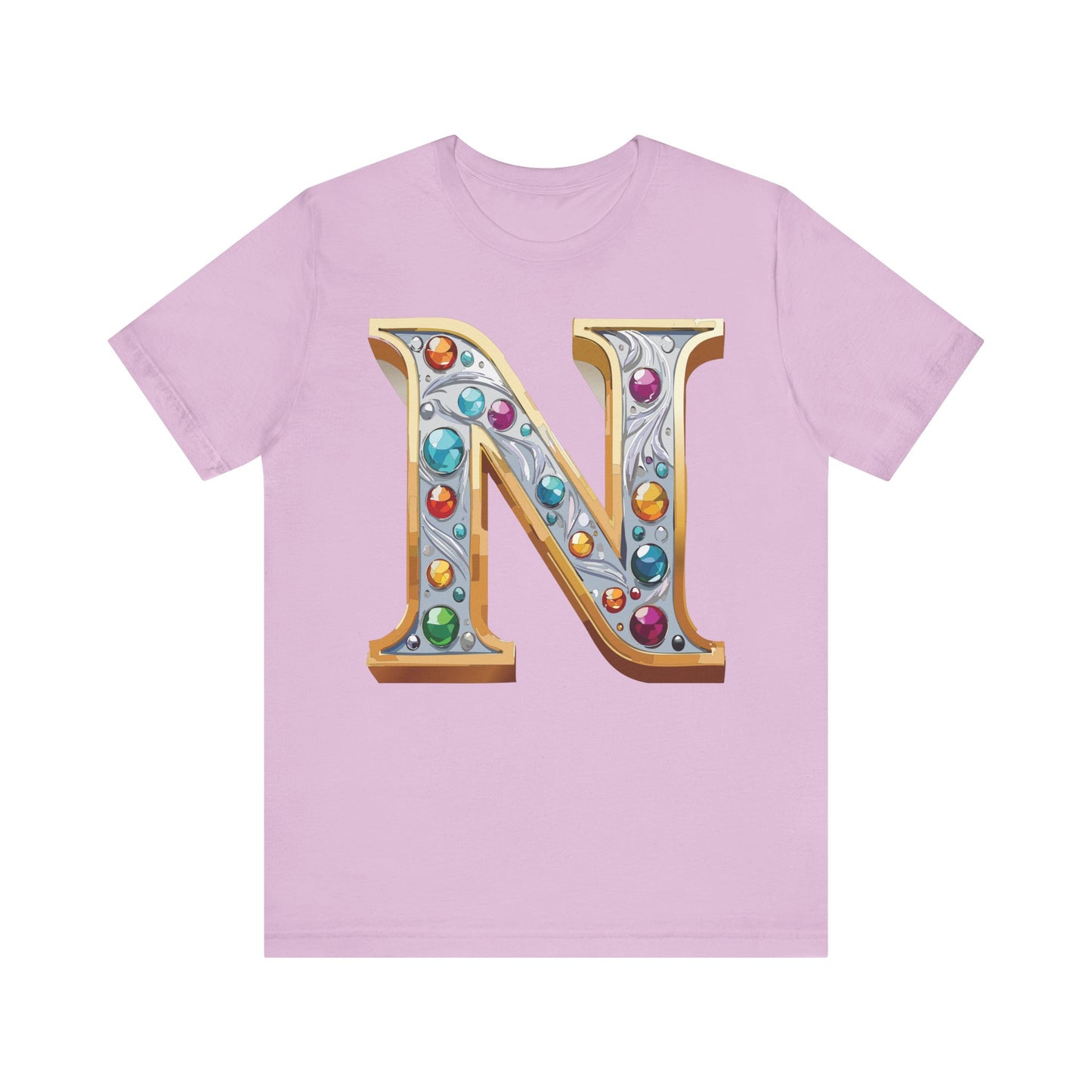 Letter Shirt, Shirt with Letters, Tee Shirt with Gold Letter, Shirt with Antique Letters