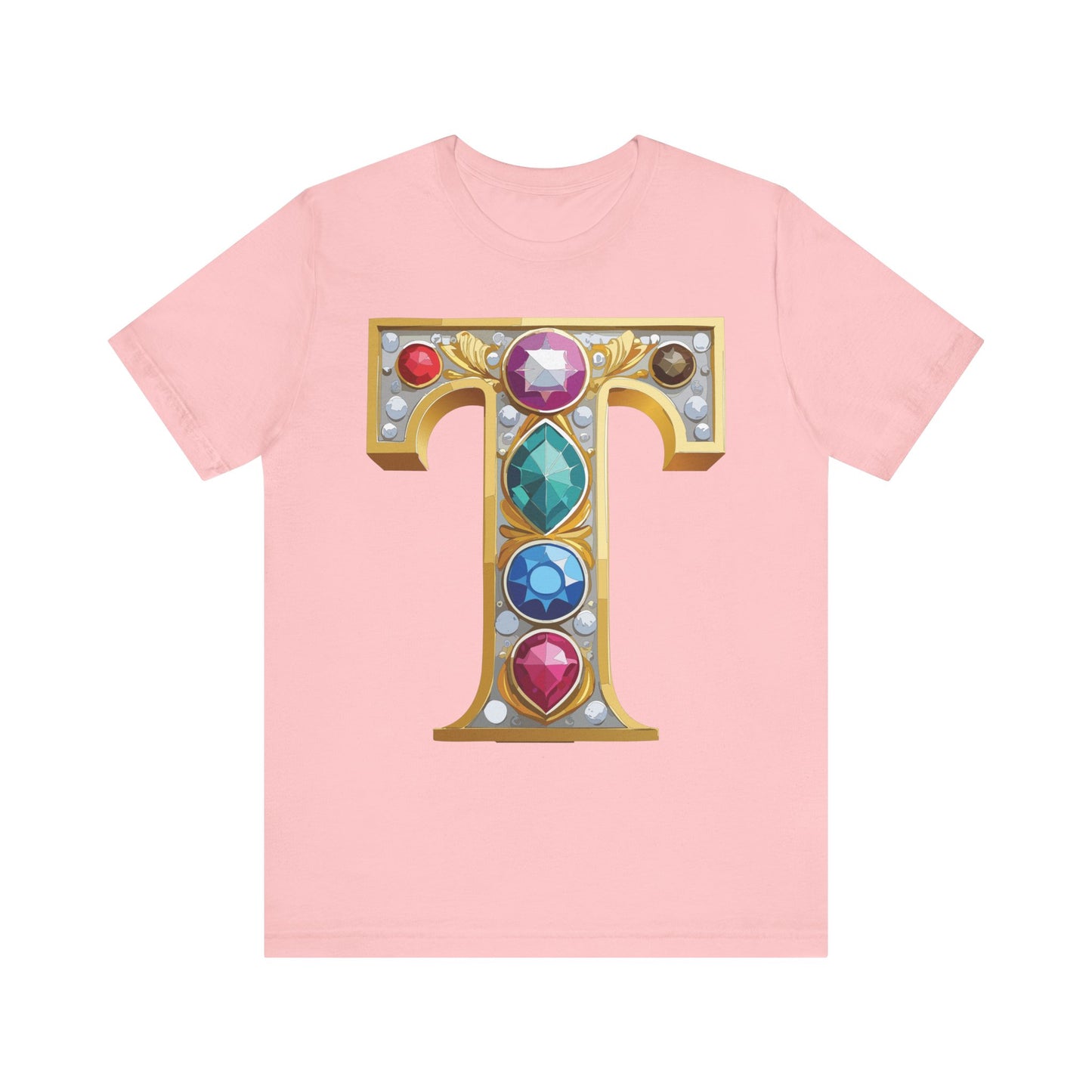 Letter Shirt, Shirt with Letters, Tee Shirt with Gold Letter, Shirt with Antique Letters
