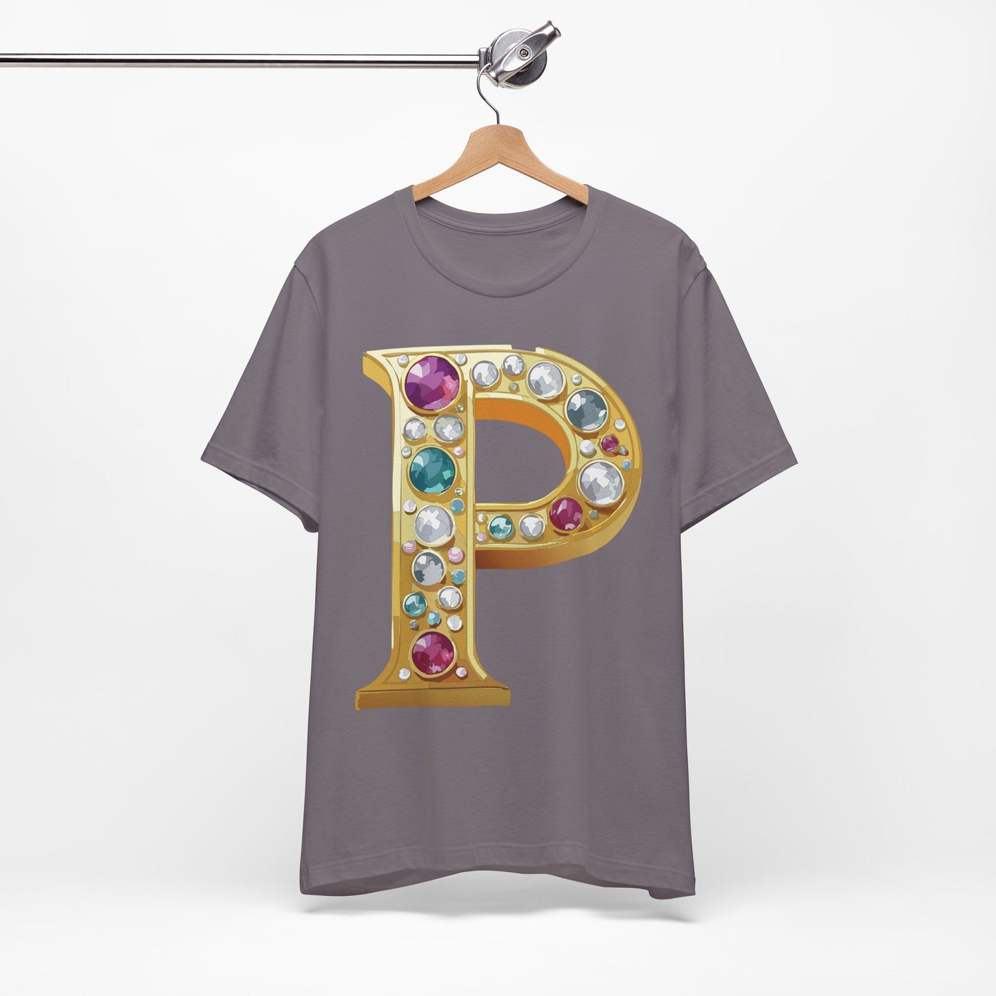 Letter Shirt, Shirt with Letters, Tee Shirt with Gold Letter, Shirt with Antique Letters