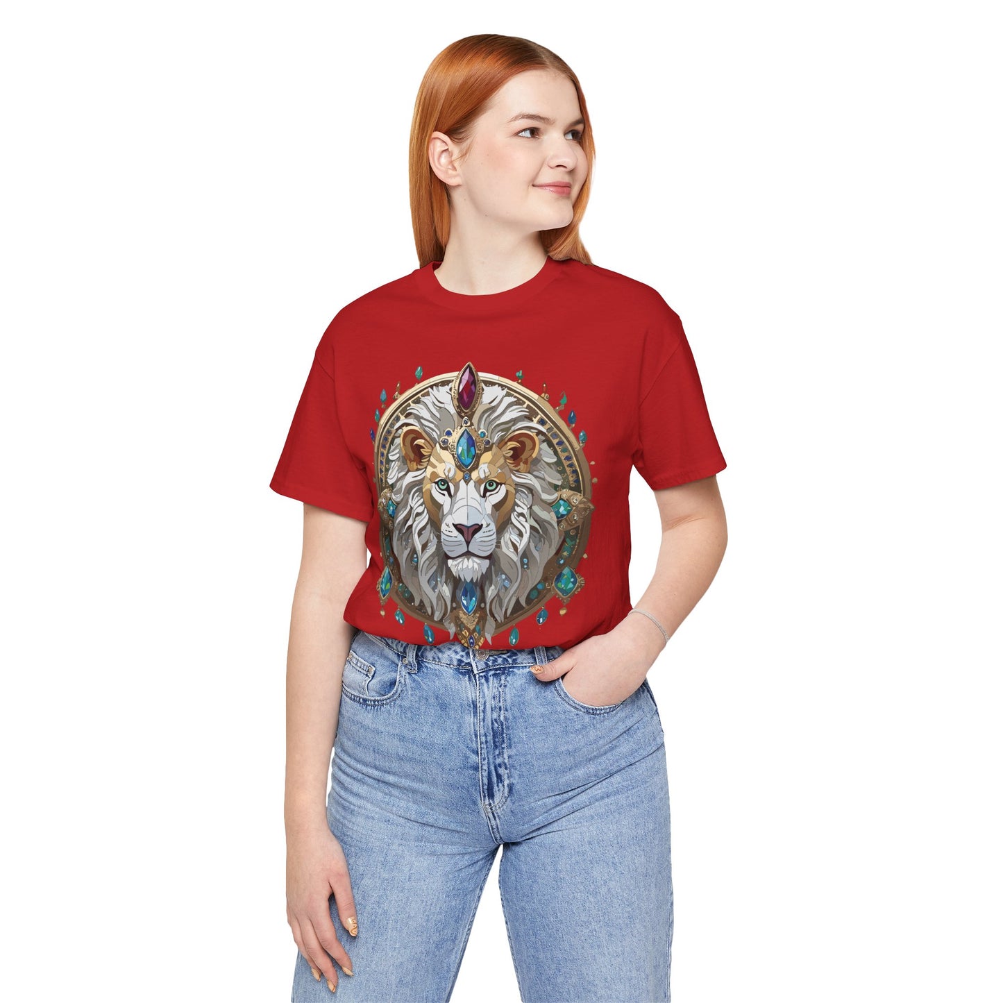 Animal Shirt, Shirt with Animal, Tee Shirt with Gold Animal Medal, Shirt with Antique Animal Medallion