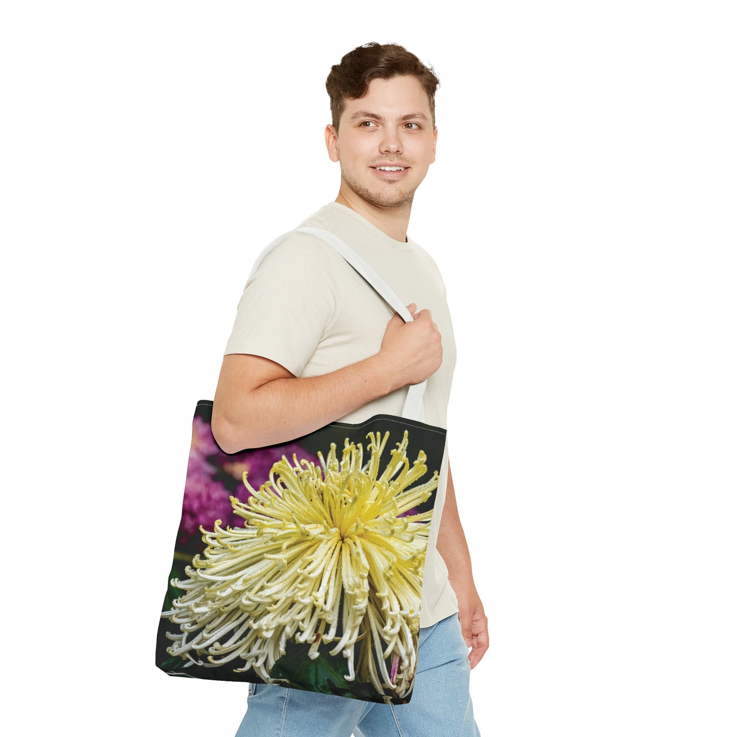 Canvas Bag with Floral Prints