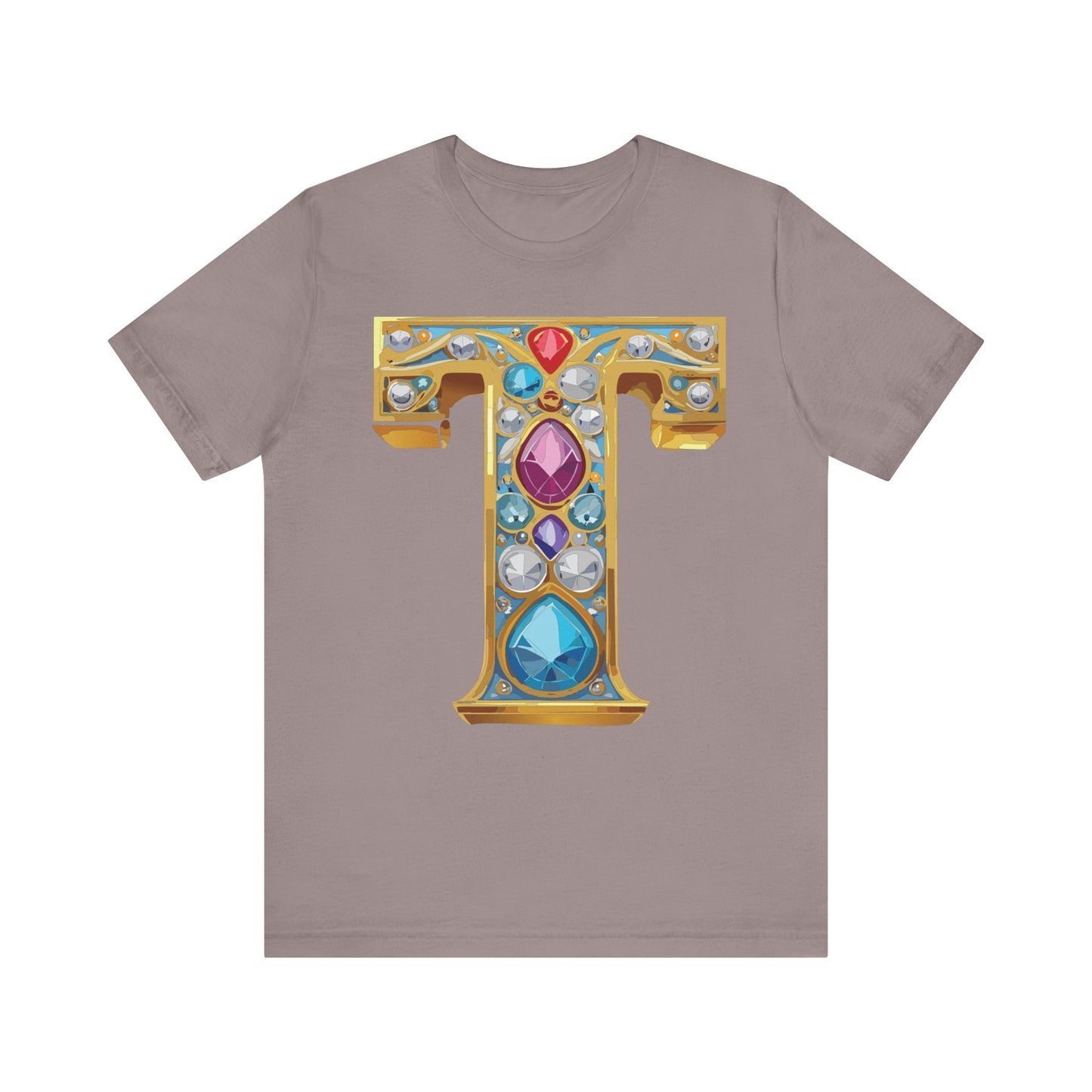 Letter Shirt, Shirt with Letters, Tee Shirt with Gold Letter, Shirt with Antique Letters