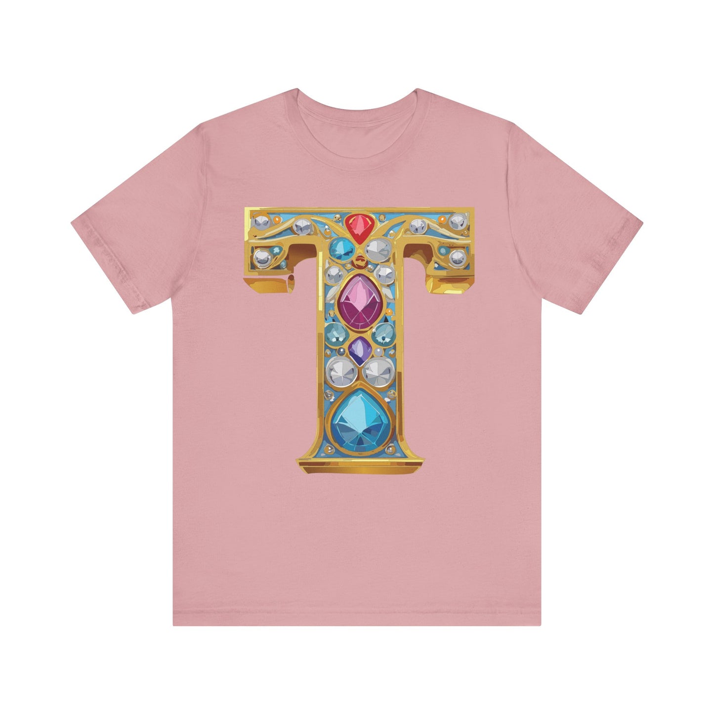 Letter Shirt, Shirt with Letters, Tee Shirt with Gold Letter, Shirt with Antique Letters