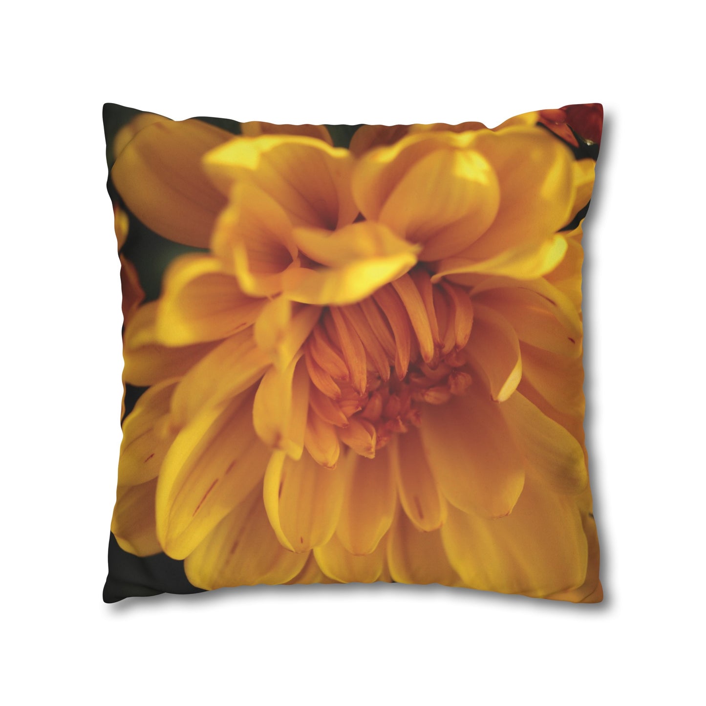 Floral Faux Suede Square Pillowcase