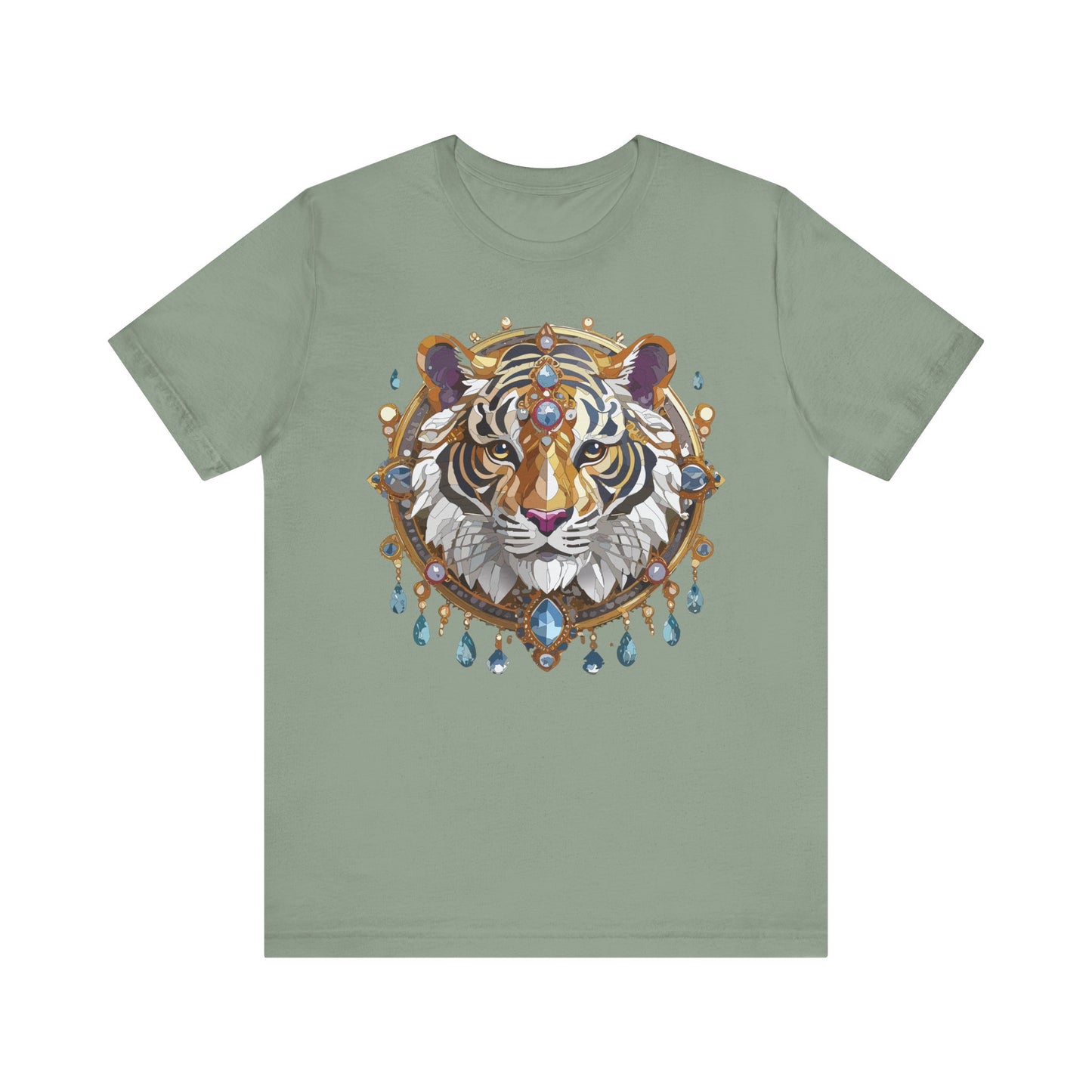 Animal Shirt, Shirt with Animal, Tee Shirt with Gold Animal Medal, Shirt with Antique Animal Medallion