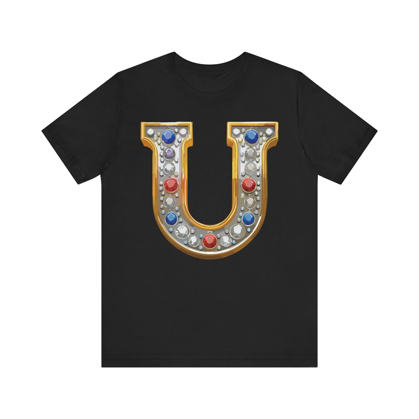 Letter Shirt, Shirt with Letters, Tee Shirt with Gold Letter, Shirt with Antique Letters