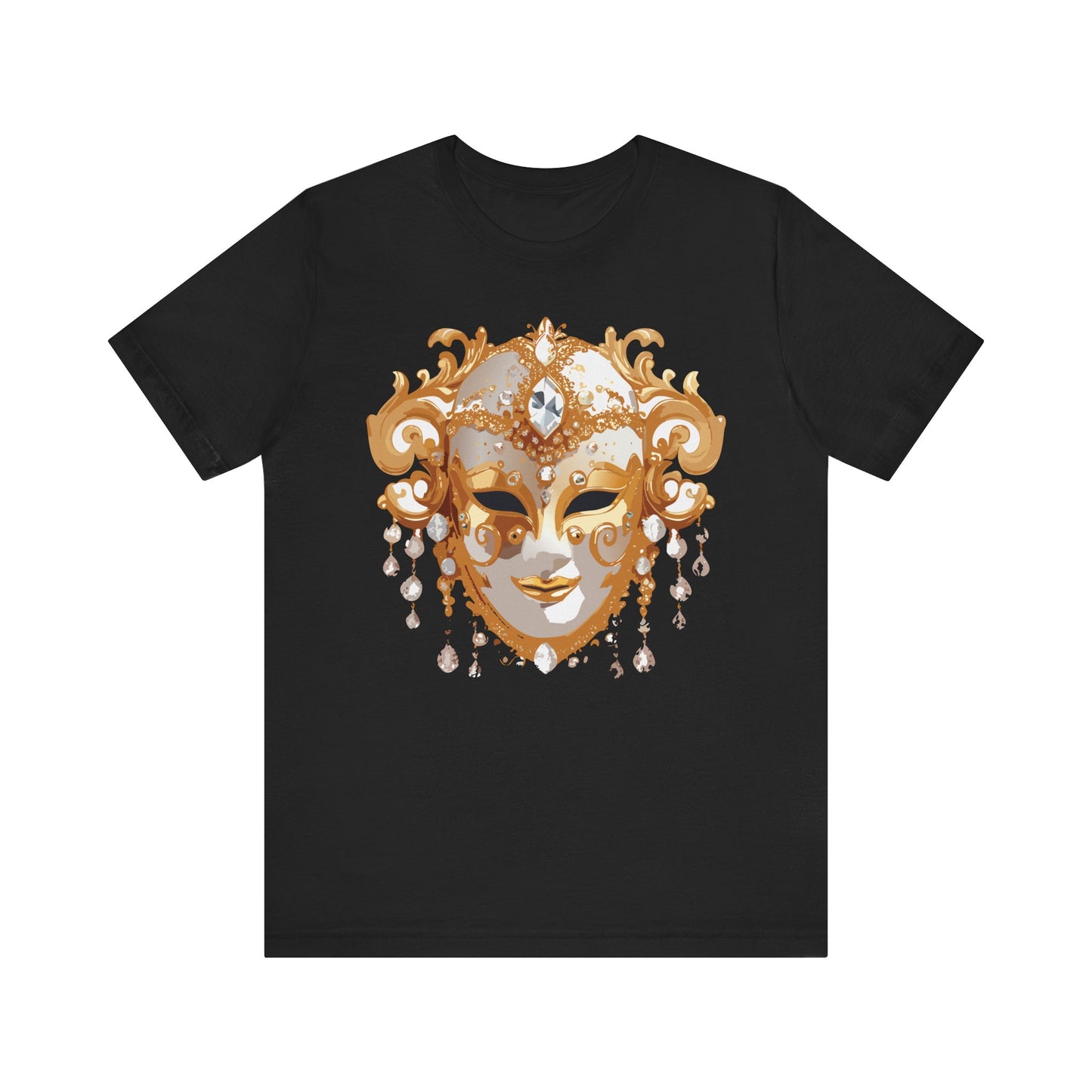 Mask Shirt, Shirt with Mask, Tee Shirt with Gold Face