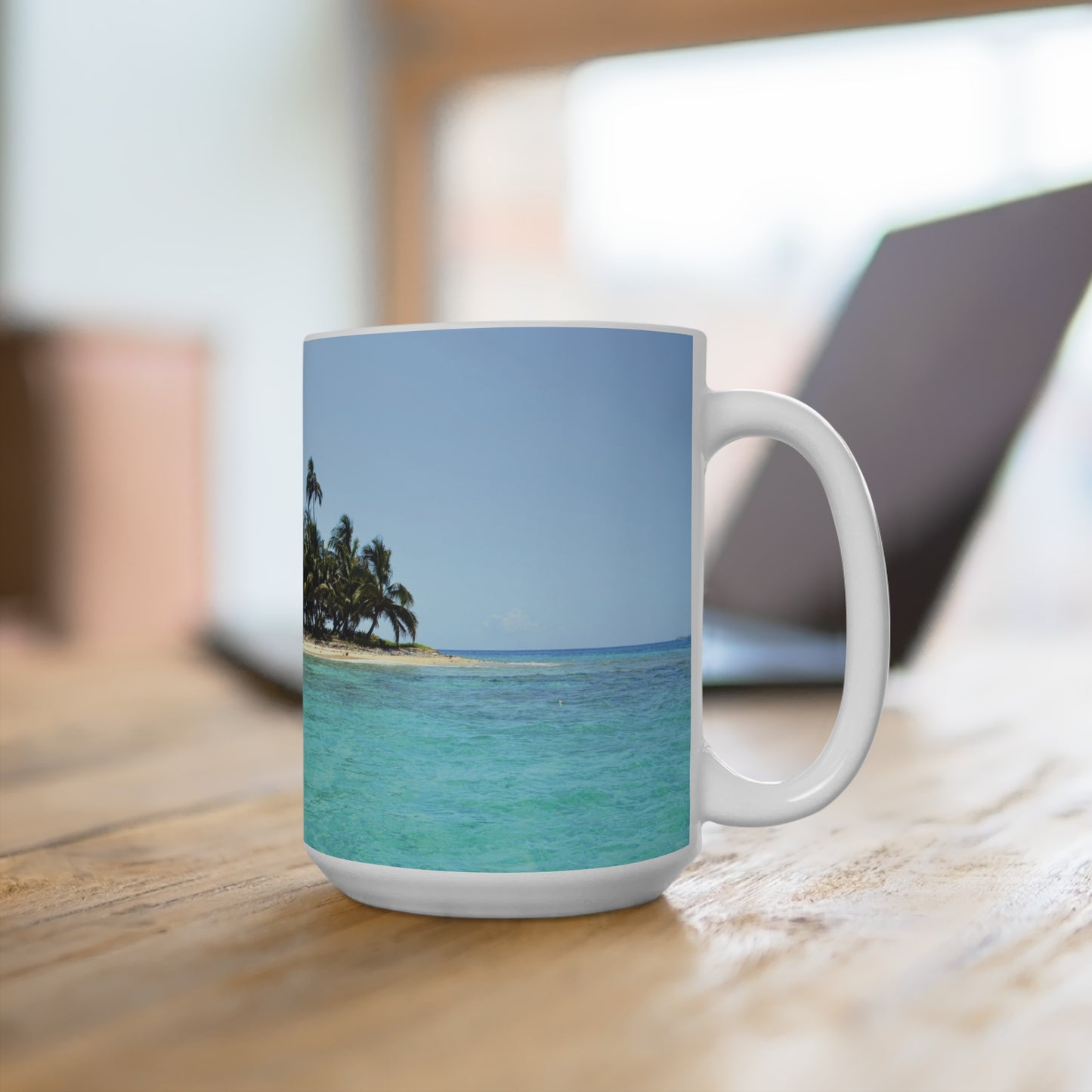 Coffee & Tea Mug with Beach Prints, 15oz