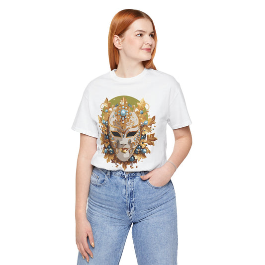 Mask Shirt, Shirt with Mask, Tee Shirt with Gold Face