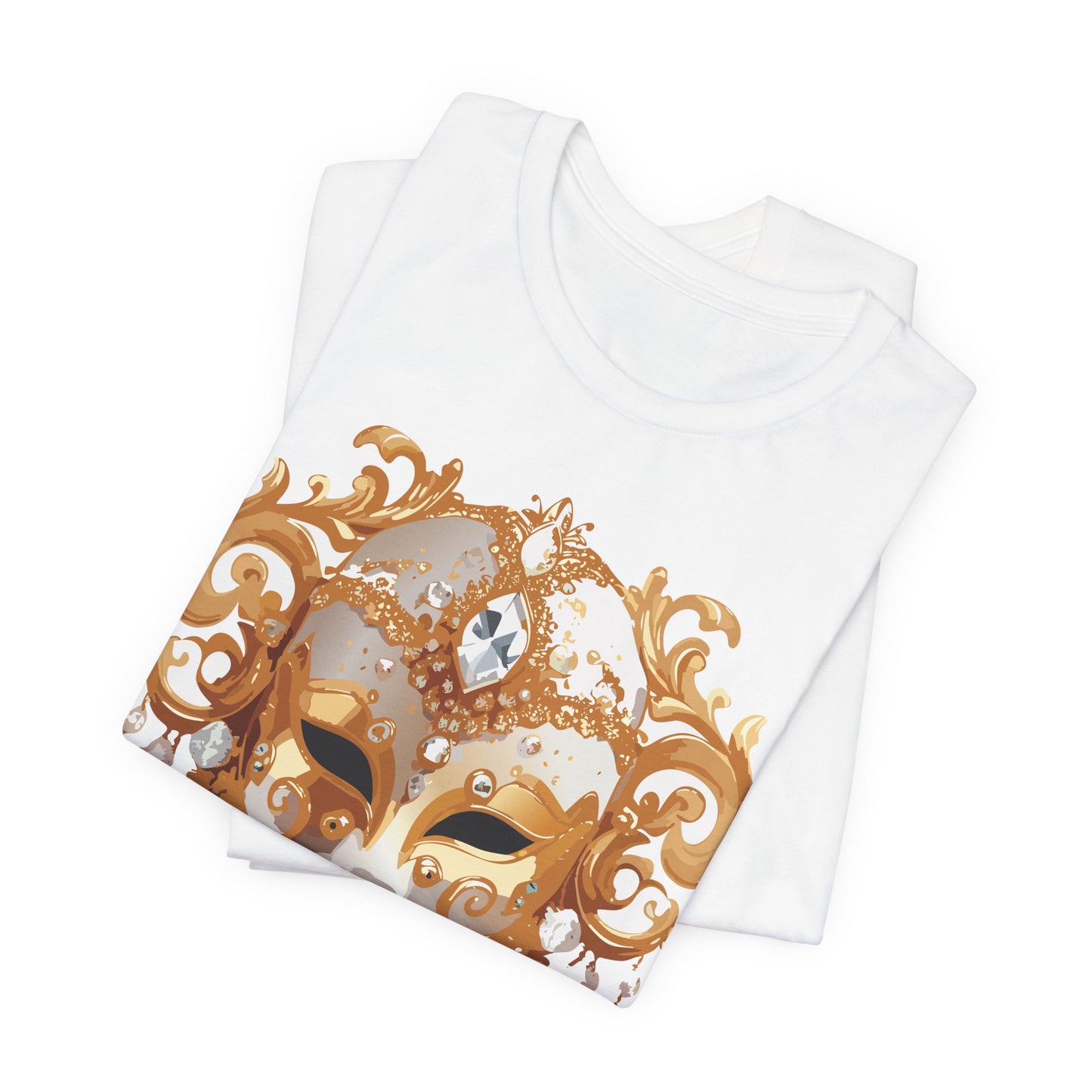 Mask Shirt, Shirt with Mask, Tee Shirt with Gold Face